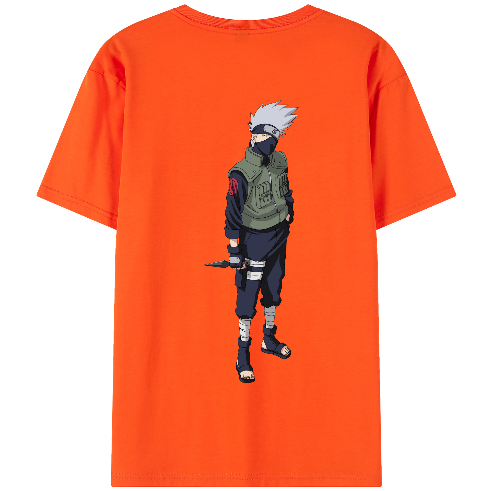 （画像用） NARUTO -ナルト- はたけ カカシ Hatake Kakashi 綿100％半袖Tシャツ（背面プリント）