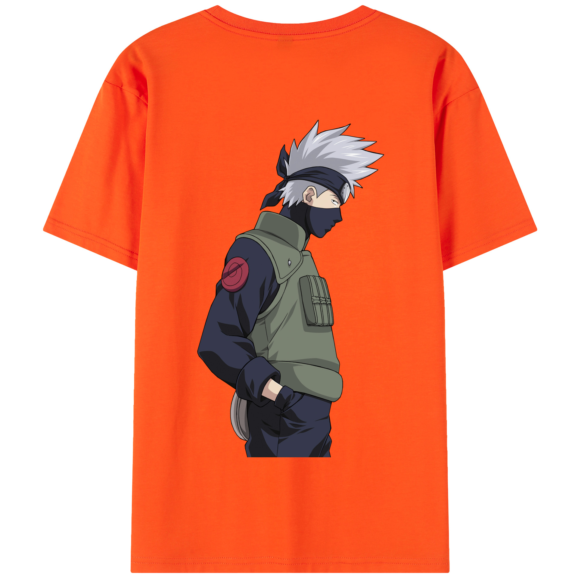 （画像用） NARUTO -ナルト- はたけ カカシ Hatake Kakashi 綿100％半袖Tシャツ（背面プリント）