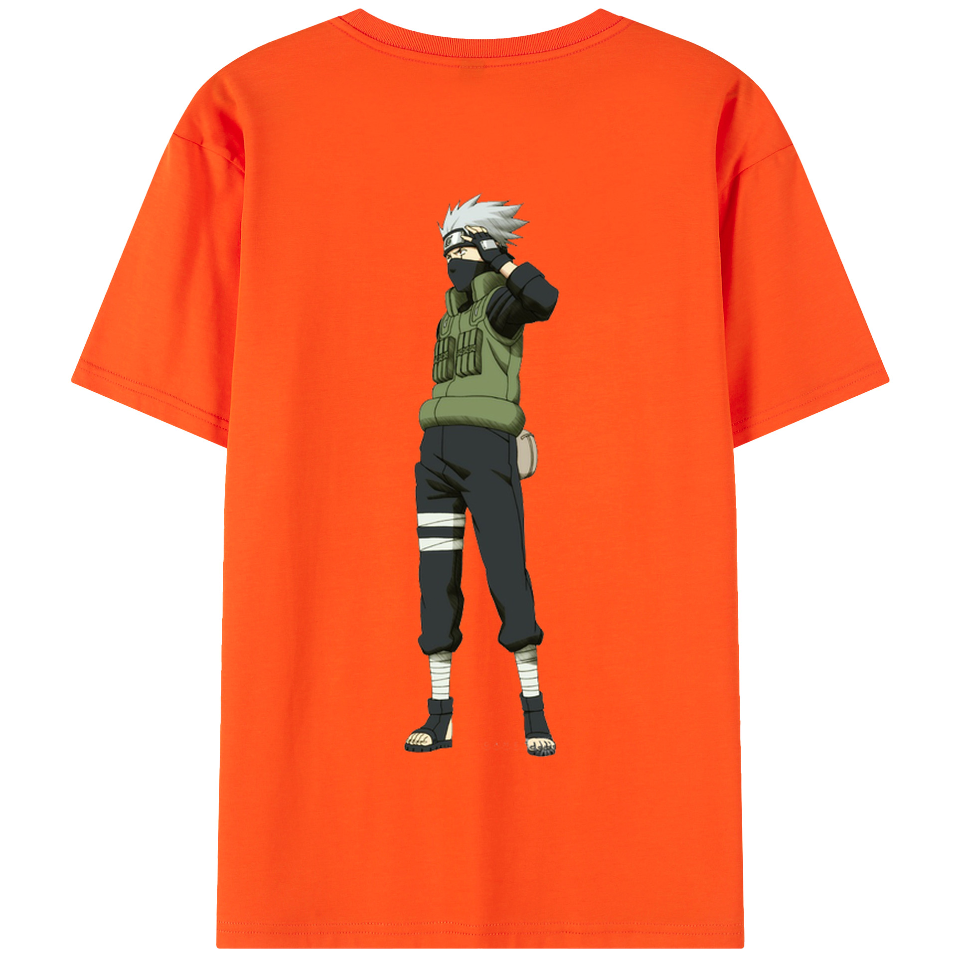 （画像用） NARUTO -ナルト- はたけ カカシ Hatake Kakashi 綿100％半袖Tシャツ（背面プリント）