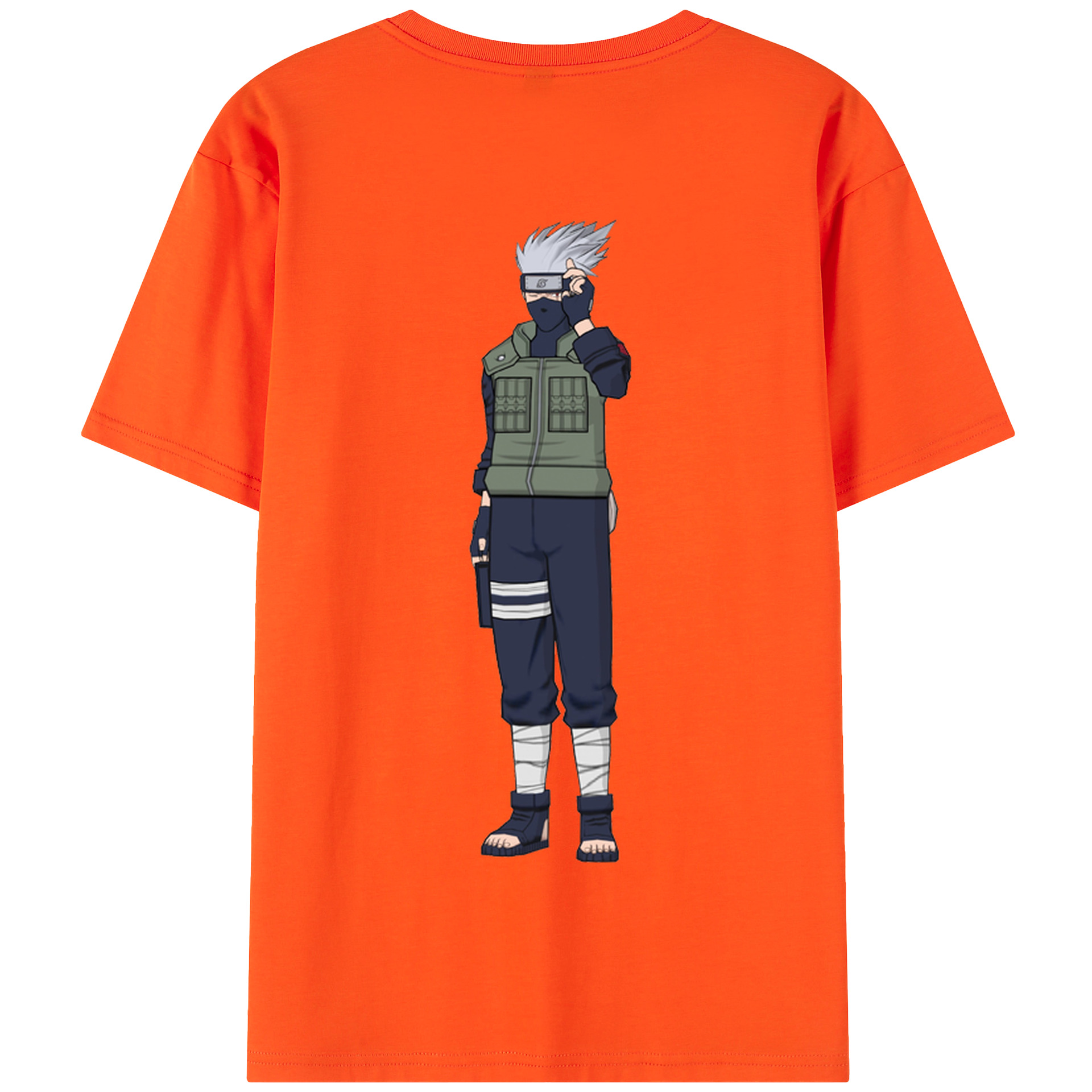 （画像用） NARUTO -ナルト- はたけ カカシ Hatake Kakashi 綿100％半袖Tシャツ（背面プリント）