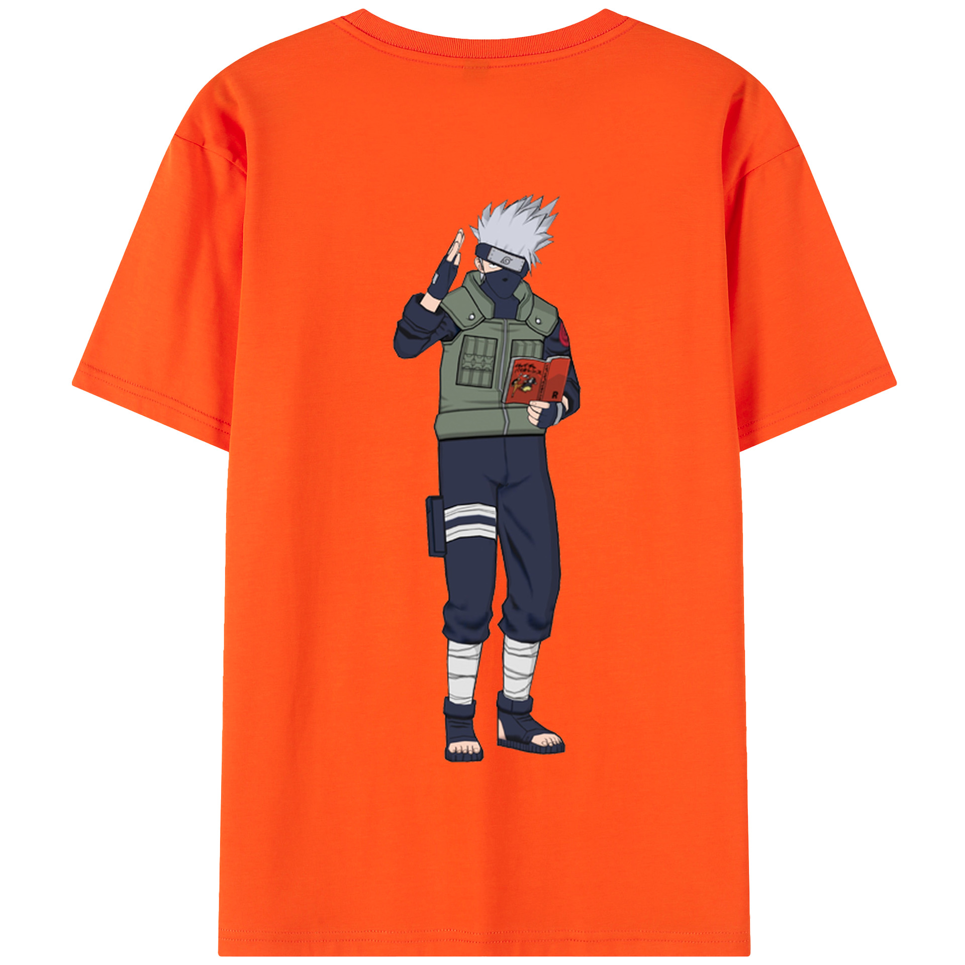 （画像用） NARUTO -ナルト- はたけ カカシ Hatake Kakashi 綿100％半袖Tシャツ（背面プリント）