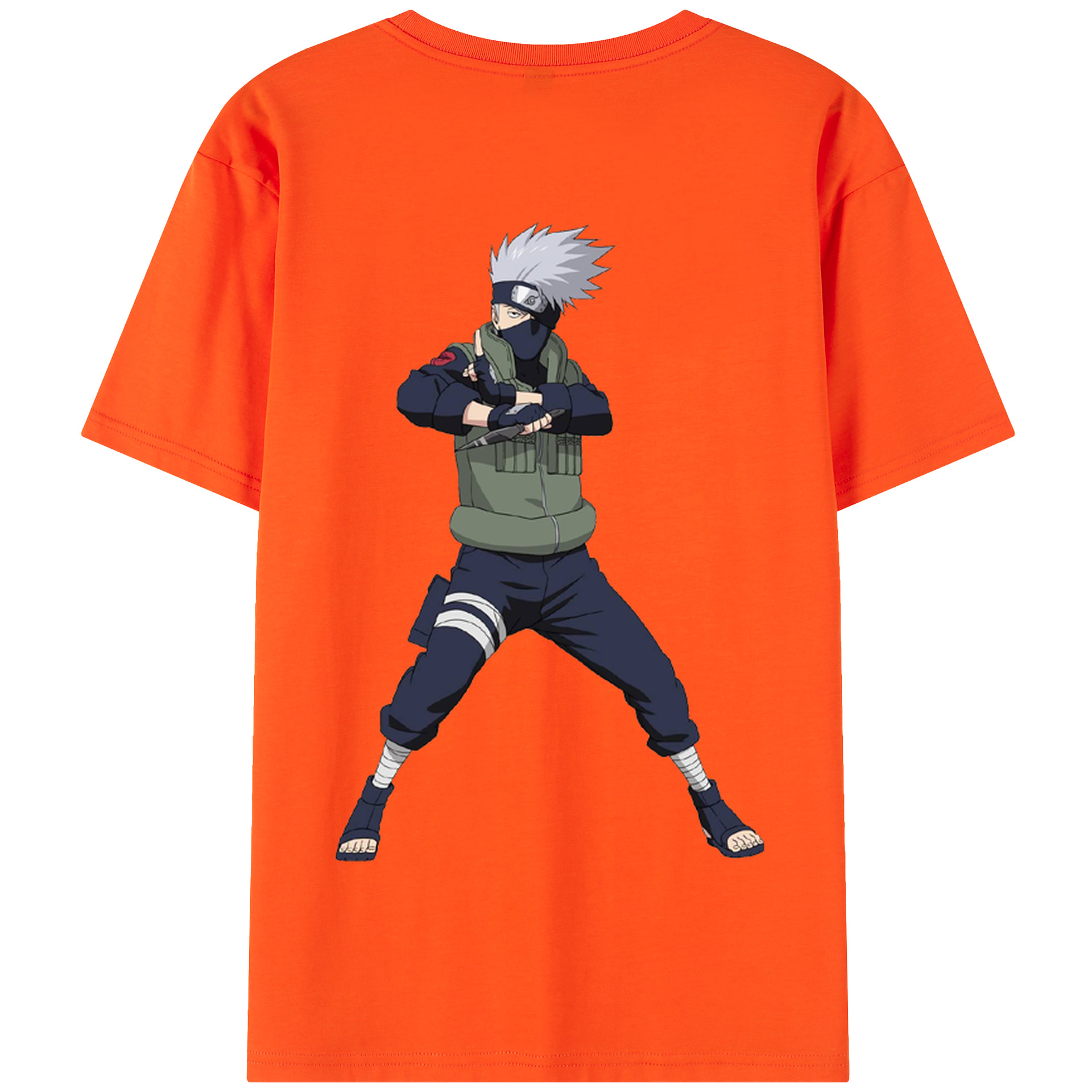 （画像用） NARUTO -ナルト- はたけ カカシ Hatake Kakashi 綿100％半袖Tシャツ（背面プリント）