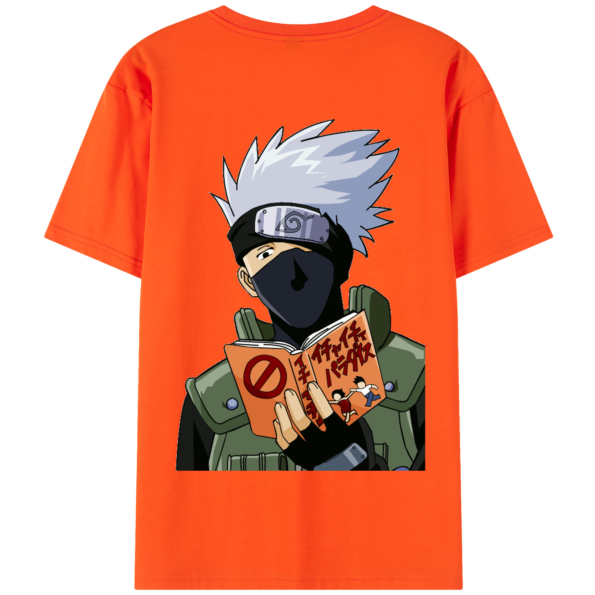 （画像用） NARUTO -ナルト- はたけ カカシ Hatake Kakashi 綿100％半袖Tシャツ（背面プリント）