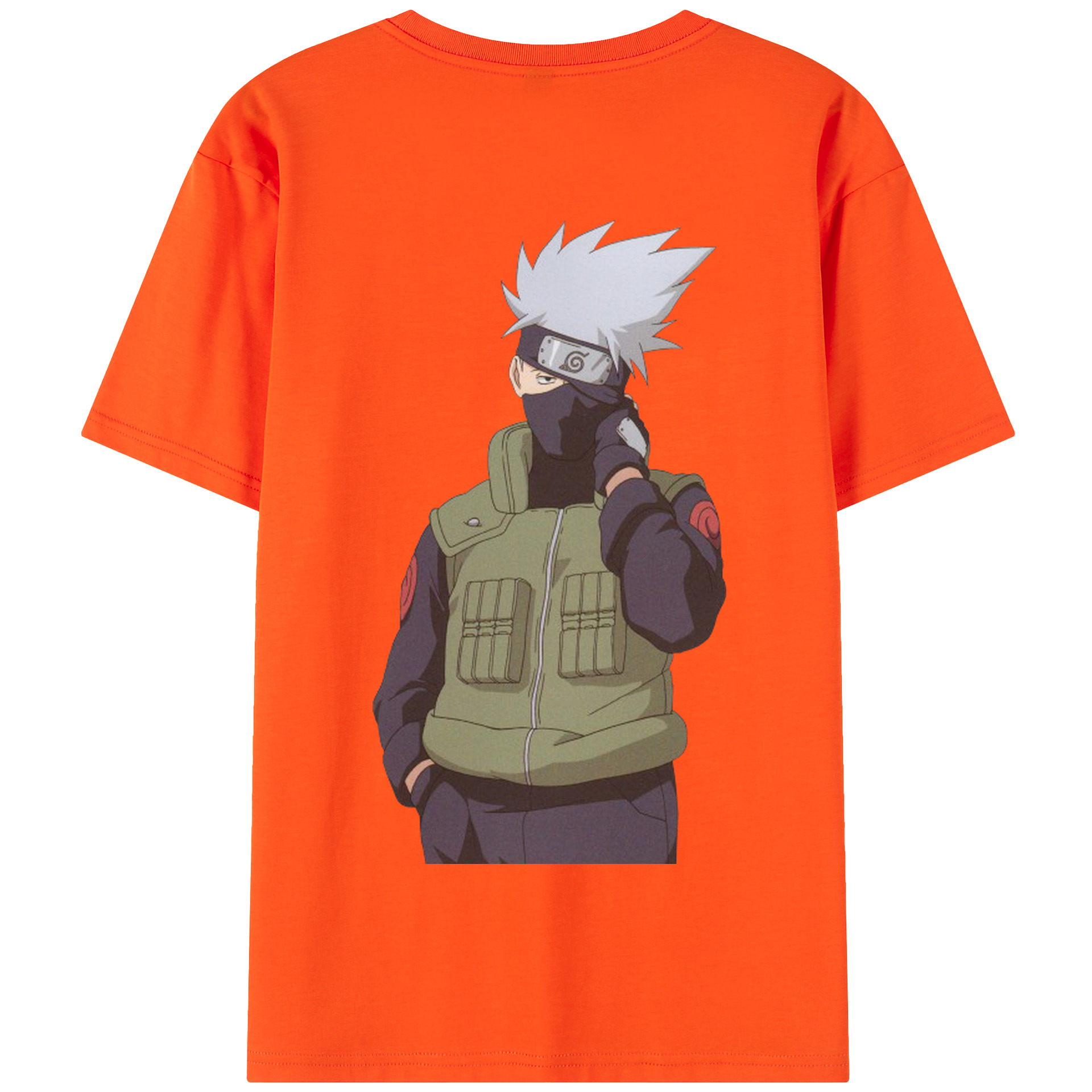 （画像用） NARUTO -ナルト- はたけ カカシ Hatake Kakashi 綿100％半袖Tシャツ（背面プリント）
