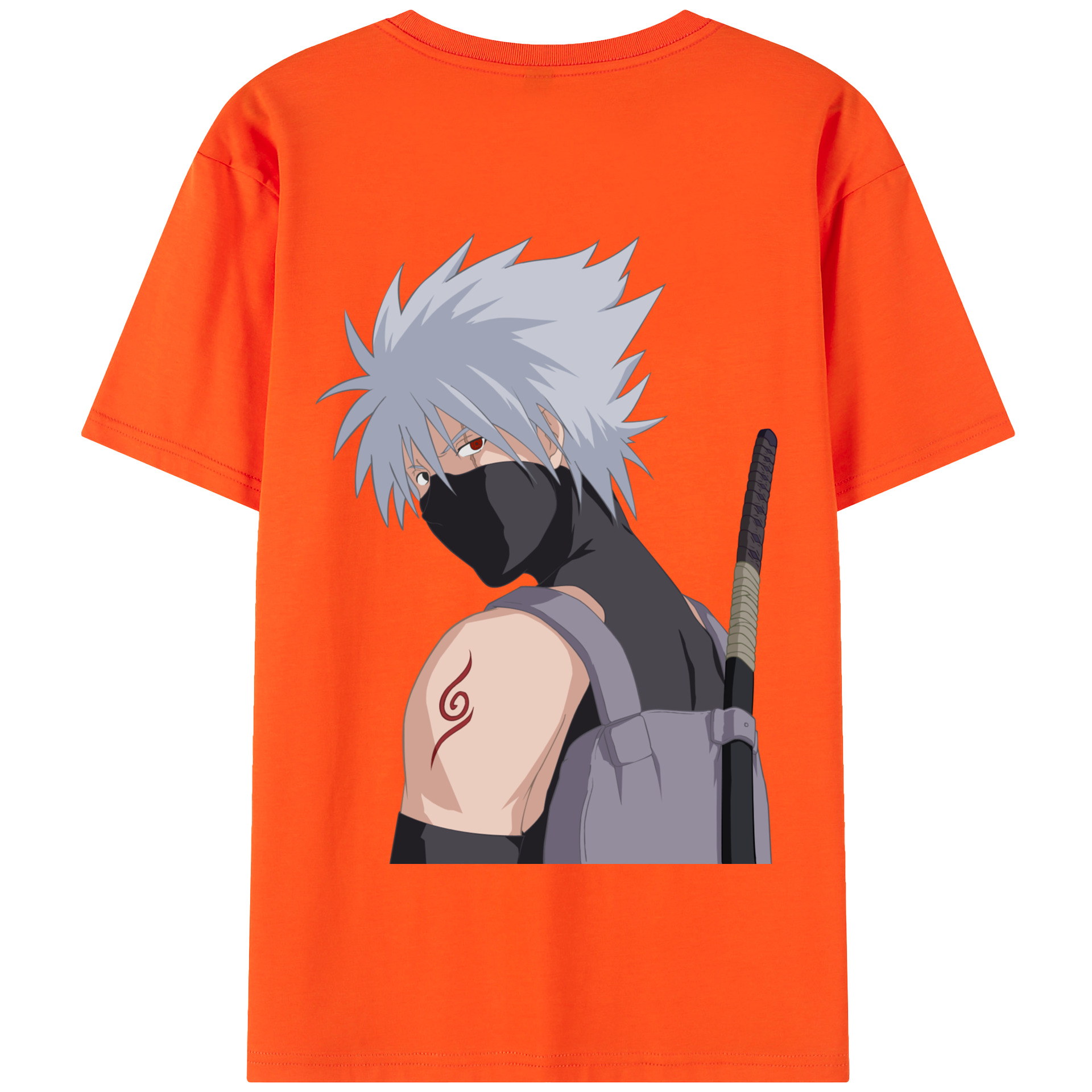 （画像用） NARUTO -ナルト- はたけ カカシ Hatake Kakashi 綿100％半袖Tシャツ（背面プリント）