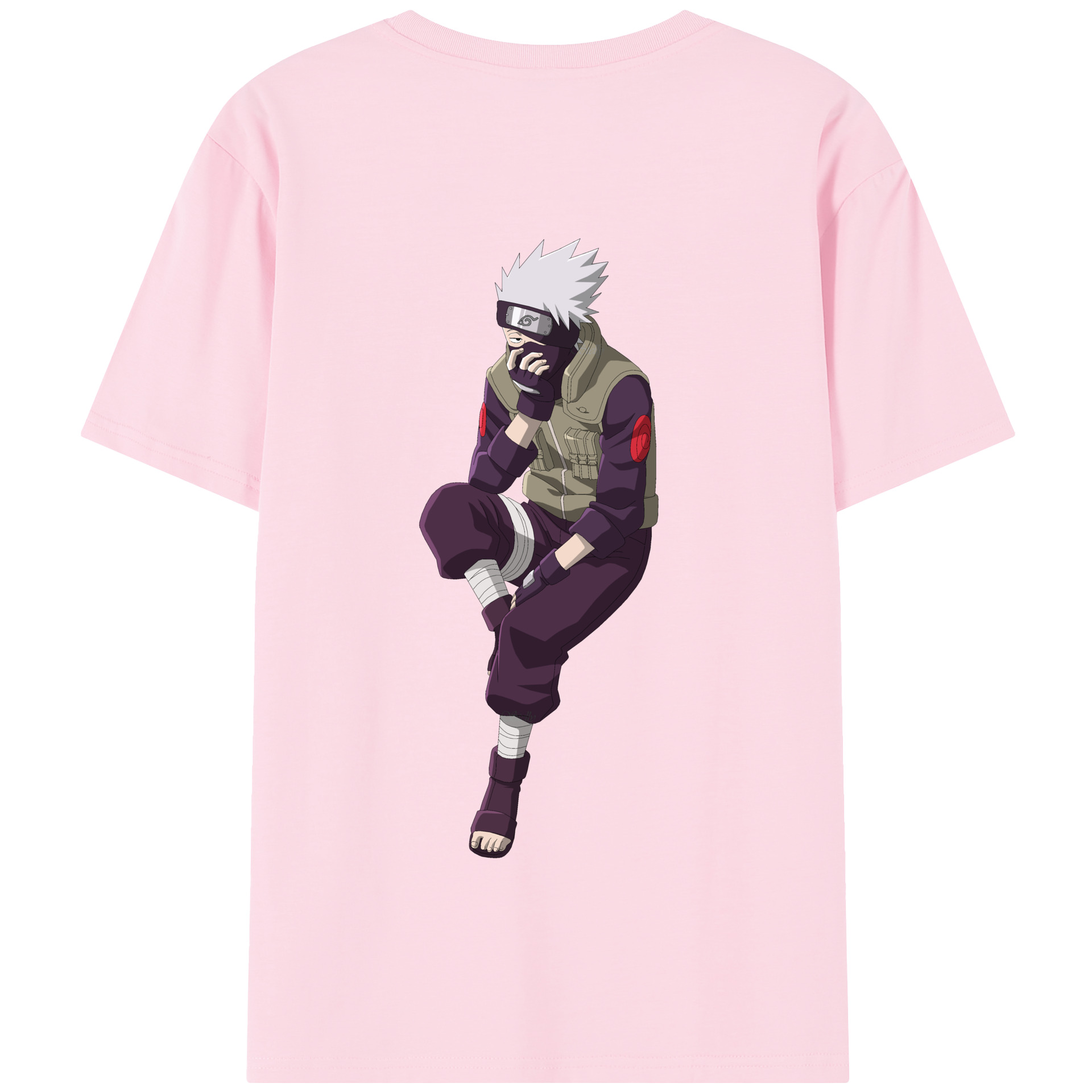 （画像用） NARUTO -ナルト- はたけ カカシ Hatake Kakashi 綿100％半袖Tシャツ（背面プリント）
