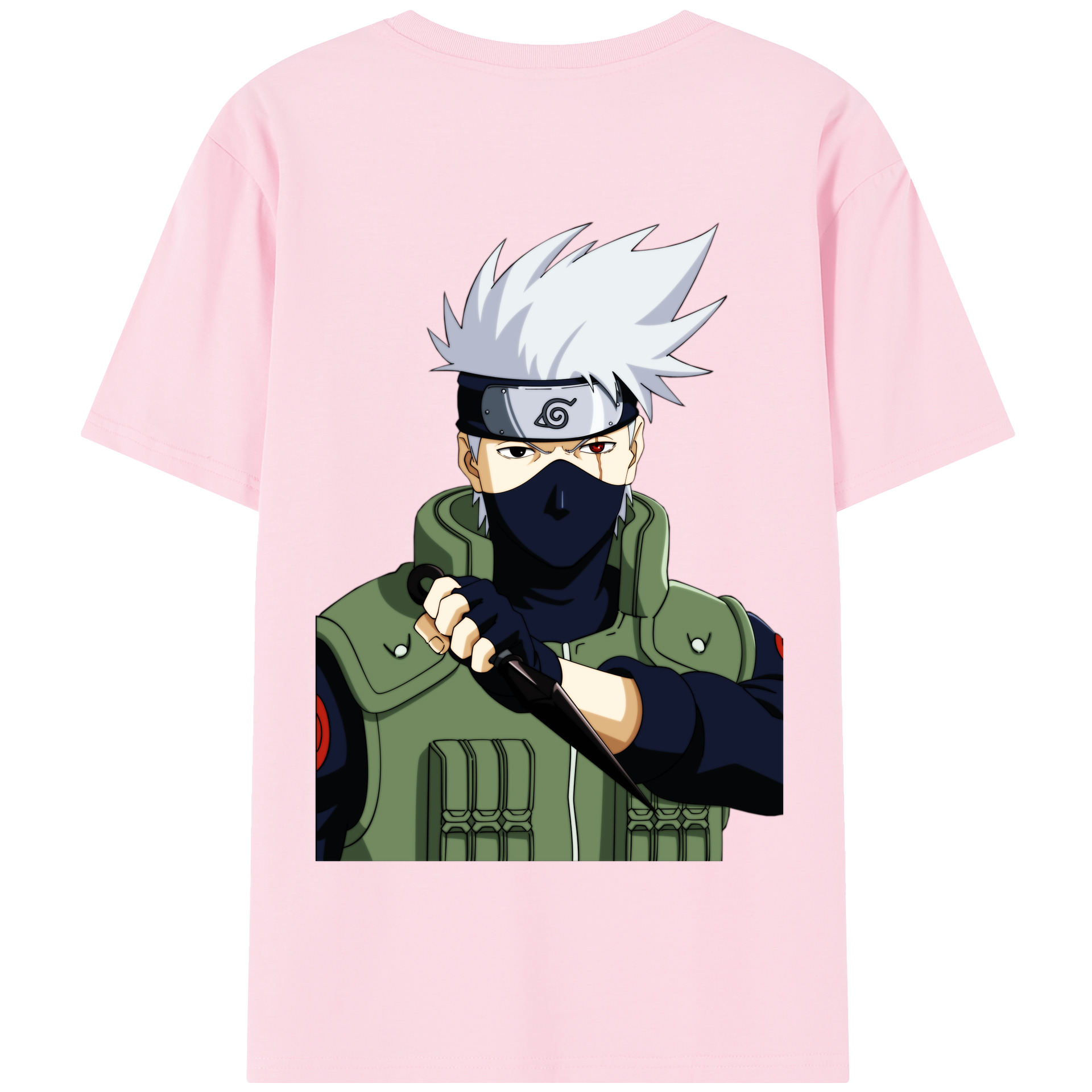 （画像用） NARUTO -ナルト- はたけ カカシ Hatake Kakashi 綿100％半袖Tシャツ（背面プリント）