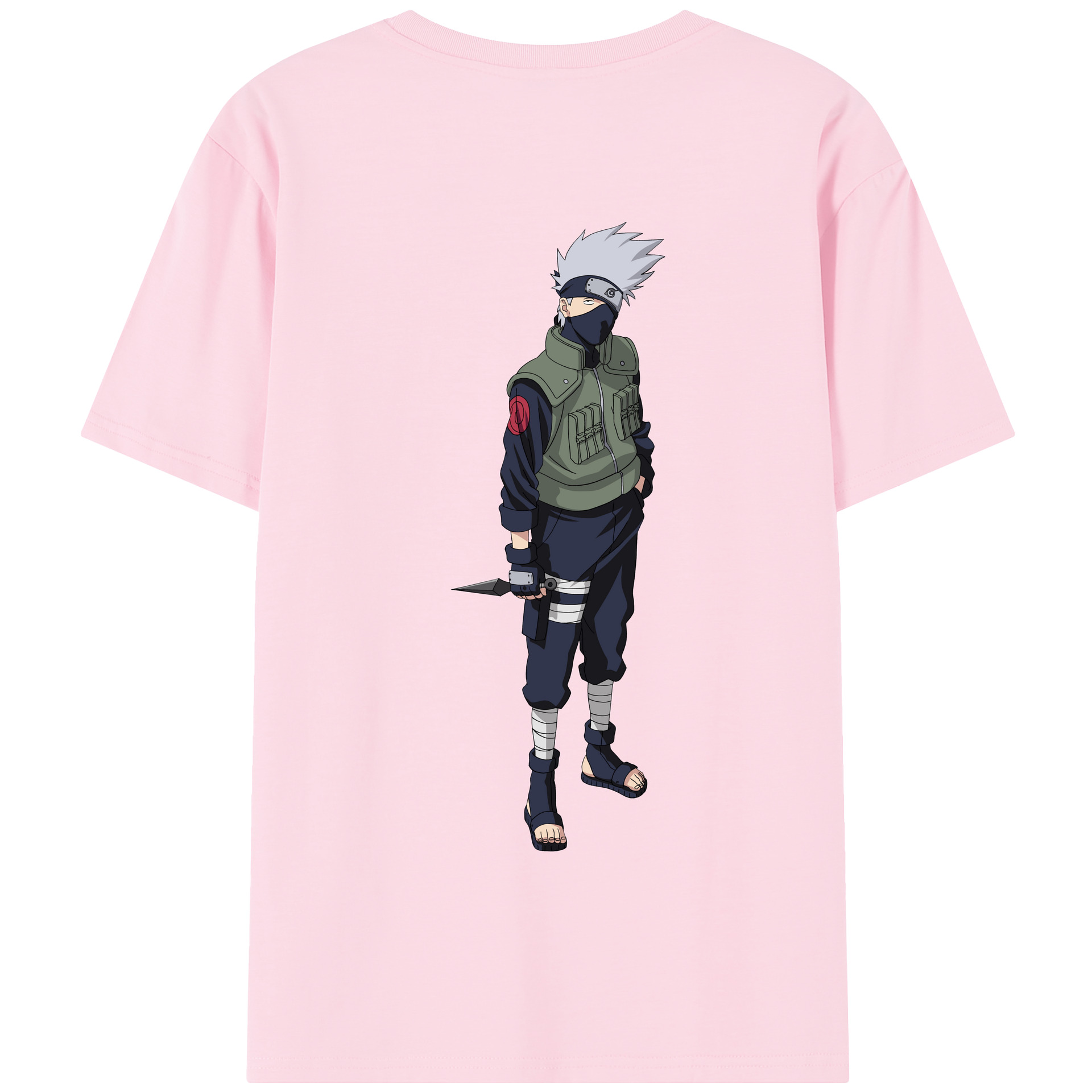 （画像用） NARUTO -ナルト- はたけ カカシ Hatake Kakashi 綿100％半袖Tシャツ（背面プリント）