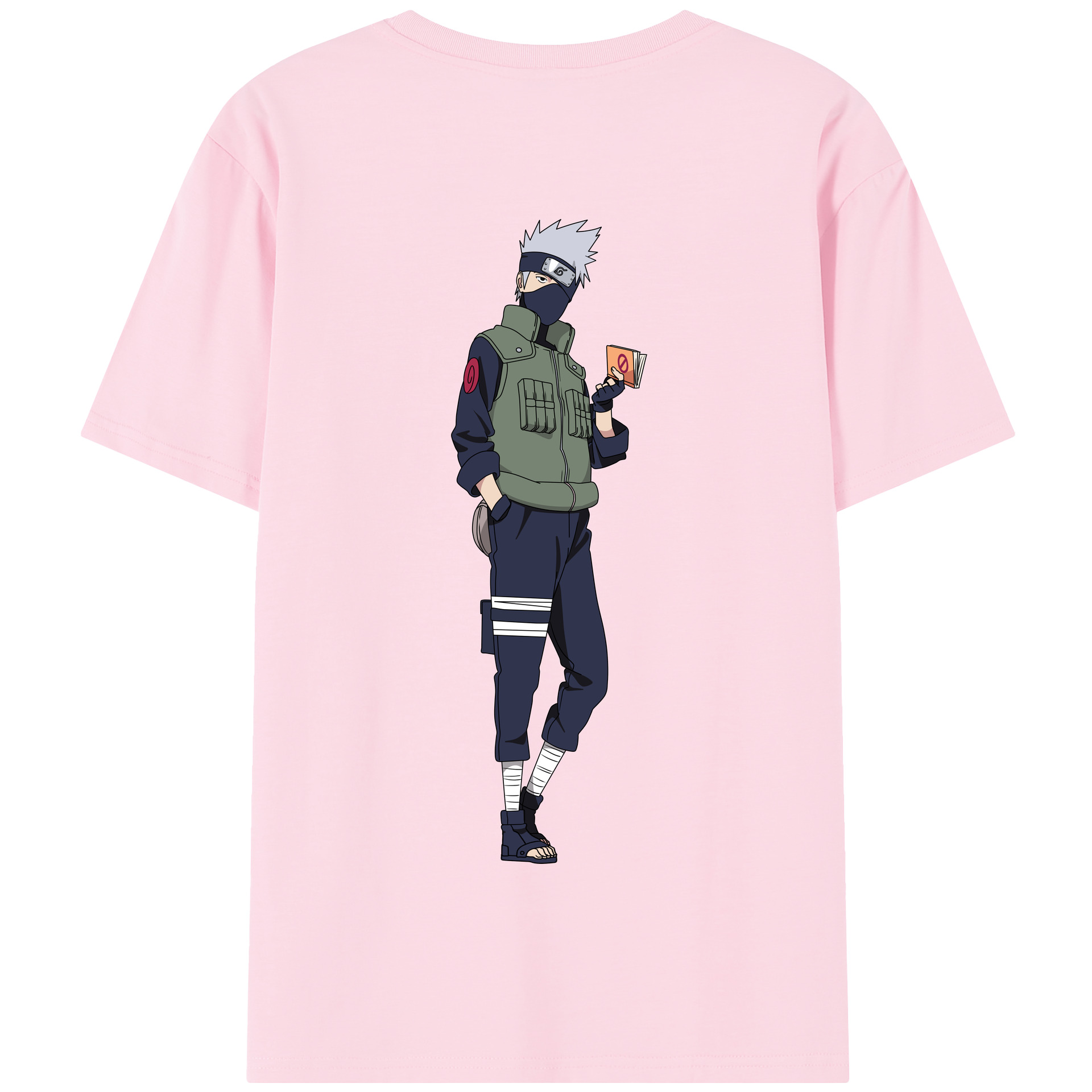 （画像用） NARUTO -ナルト- はたけ カカシ Hatake Kakashi 綿100％半袖Tシャツ（背面プリント）