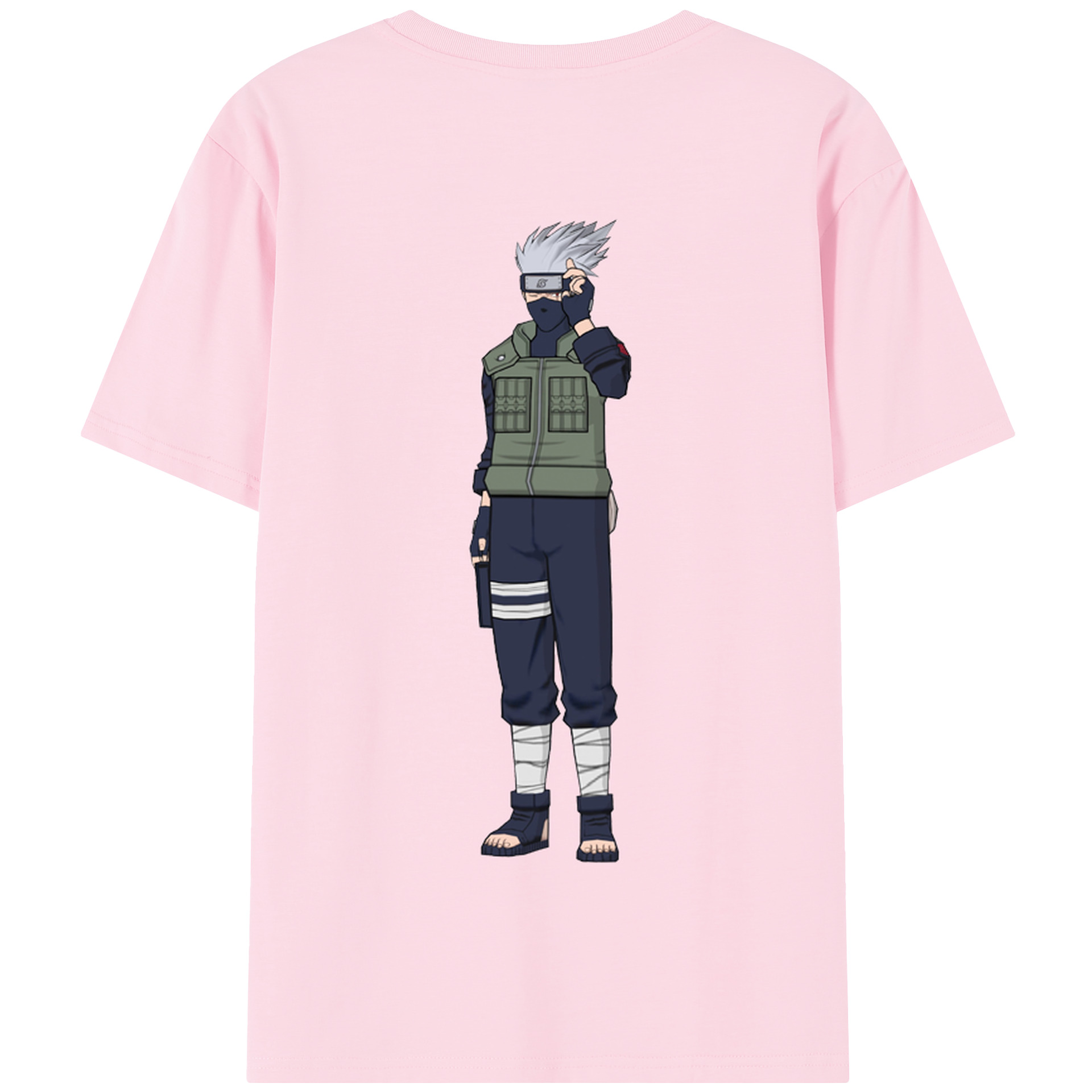 （画像用） NARUTO -ナルト- はたけ カカシ Hatake Kakashi 綿100％半袖Tシャツ（背面プリント）