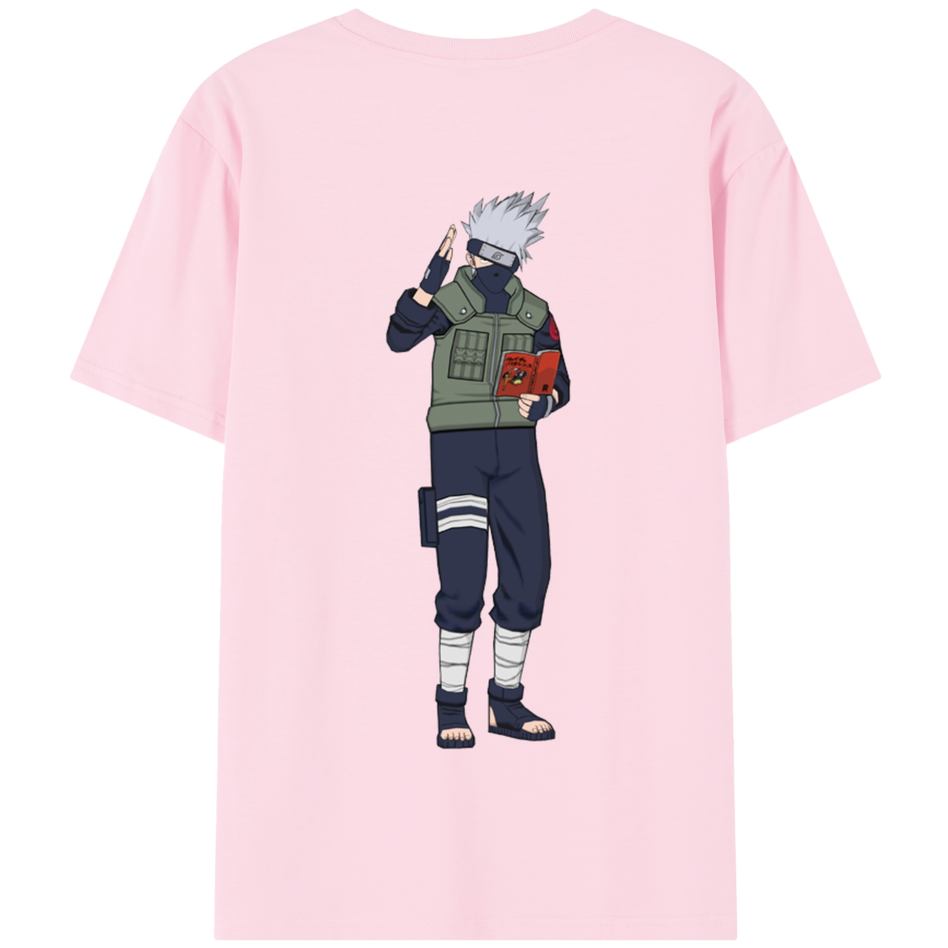 （画像用） NARUTO -ナルト- はたけ カカシ Hatake Kakashi 綿100％半袖Tシャツ（背面プリント）