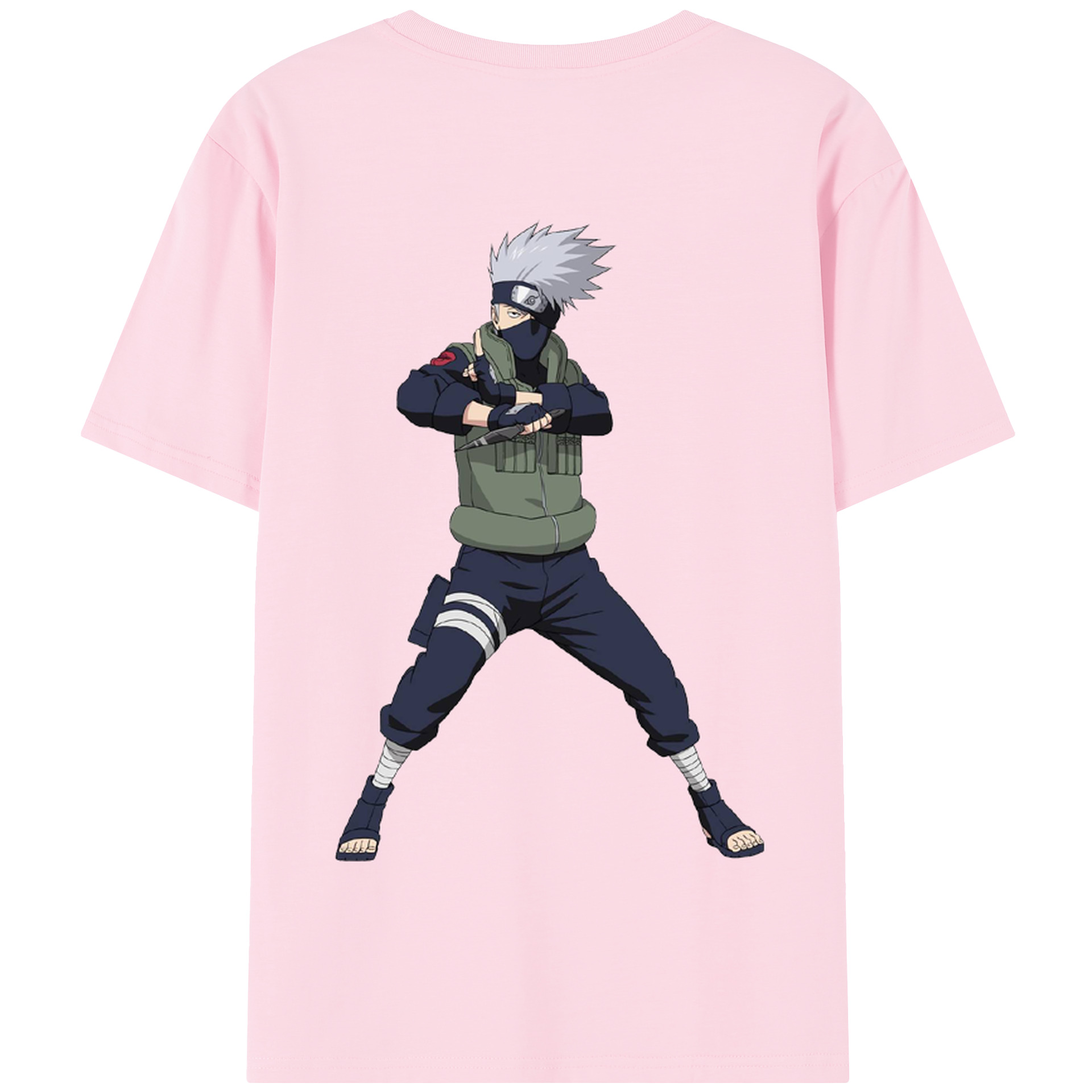 （画像用） NARUTO -ナルト- はたけ カカシ Hatake Kakashi 綿100％半袖Tシャツ（背面プリント）