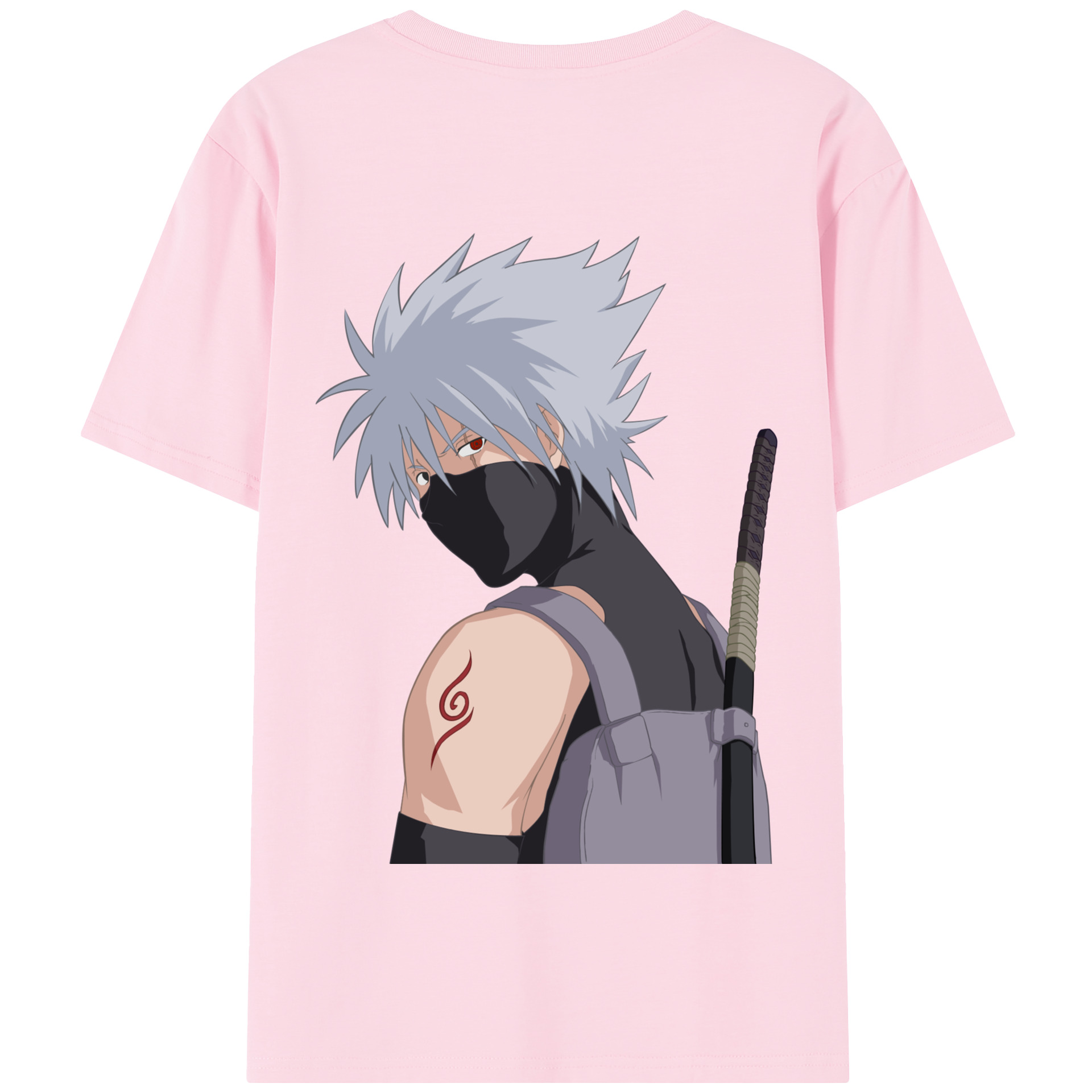 （画像用） NARUTO -ナルト- はたけ カカシ Hatake Kakashi 綿100％半袖Tシャツ（背面プリント）