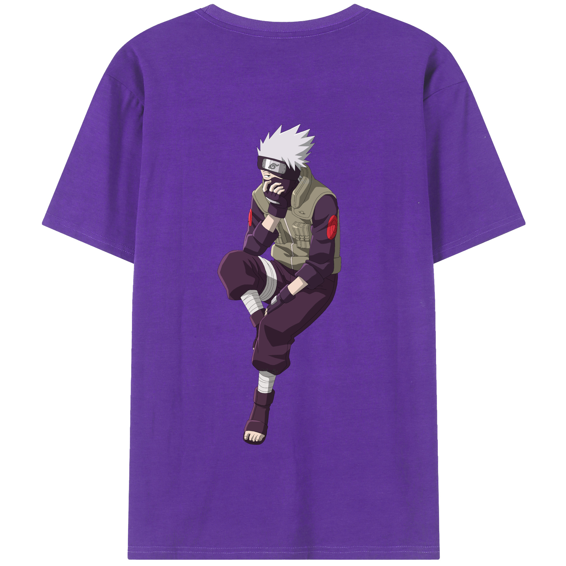 （画像用） NARUTO -ナルト- はたけ カカシ Hatake Kakashi 綿100％半袖Tシャツ（背面プリント）