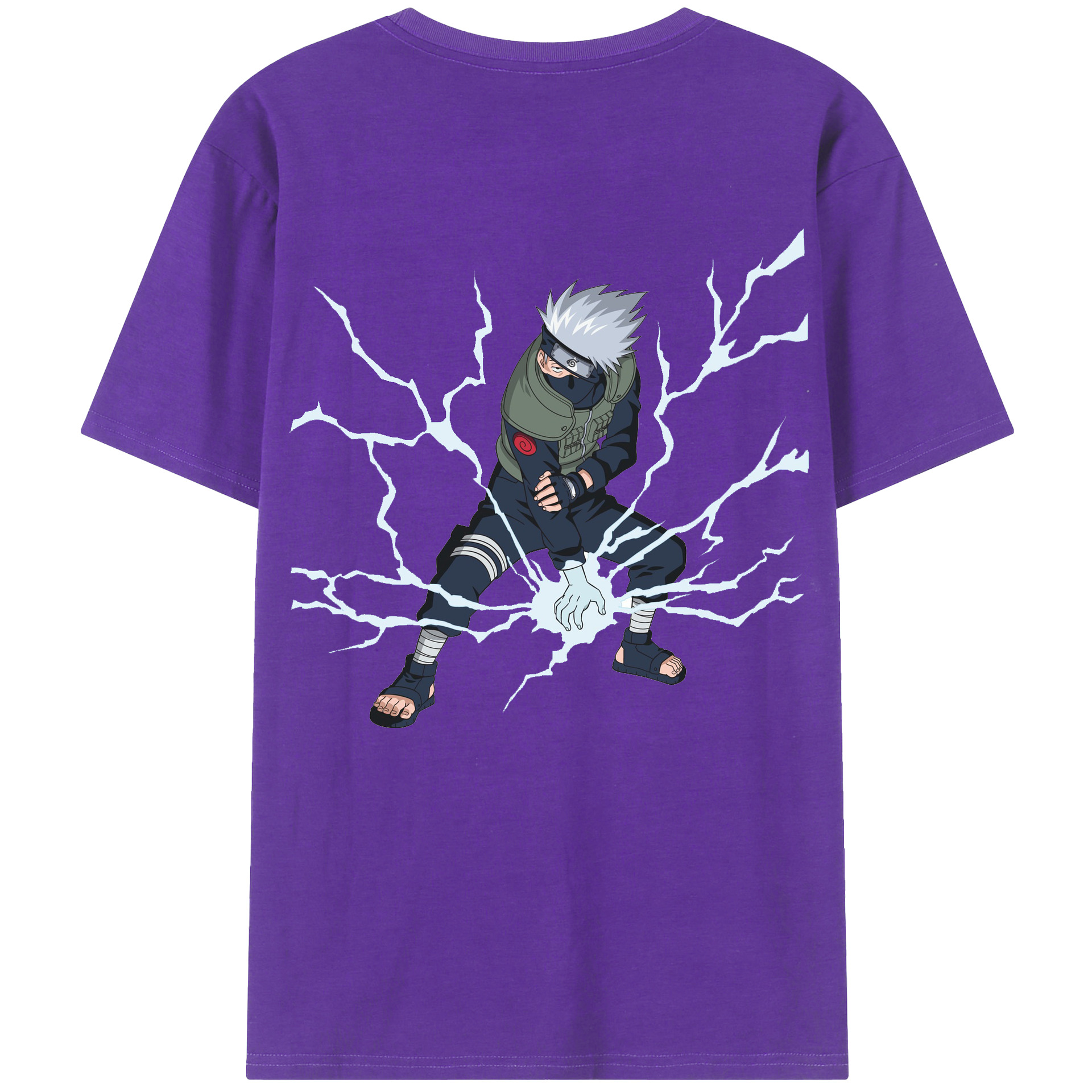 （画像用） NARUTO -ナルト- はたけ カカシ Hatake Kakashi 綿100％半袖Tシャツ（背面プリント）