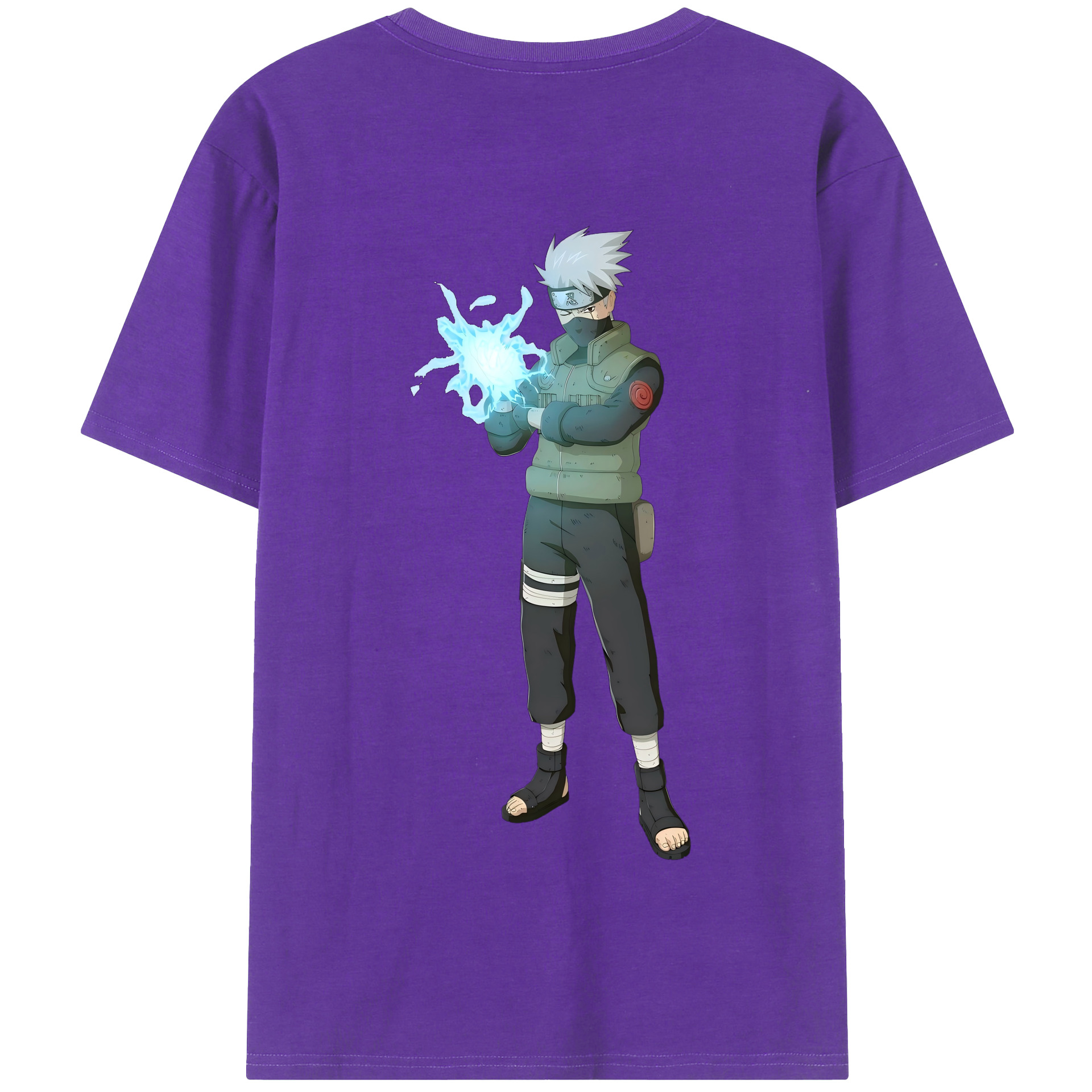 （画像用） NARUTO -ナルト- はたけ カカシ Hatake Kakashi 綿100％半袖Tシャツ（背面プリント）