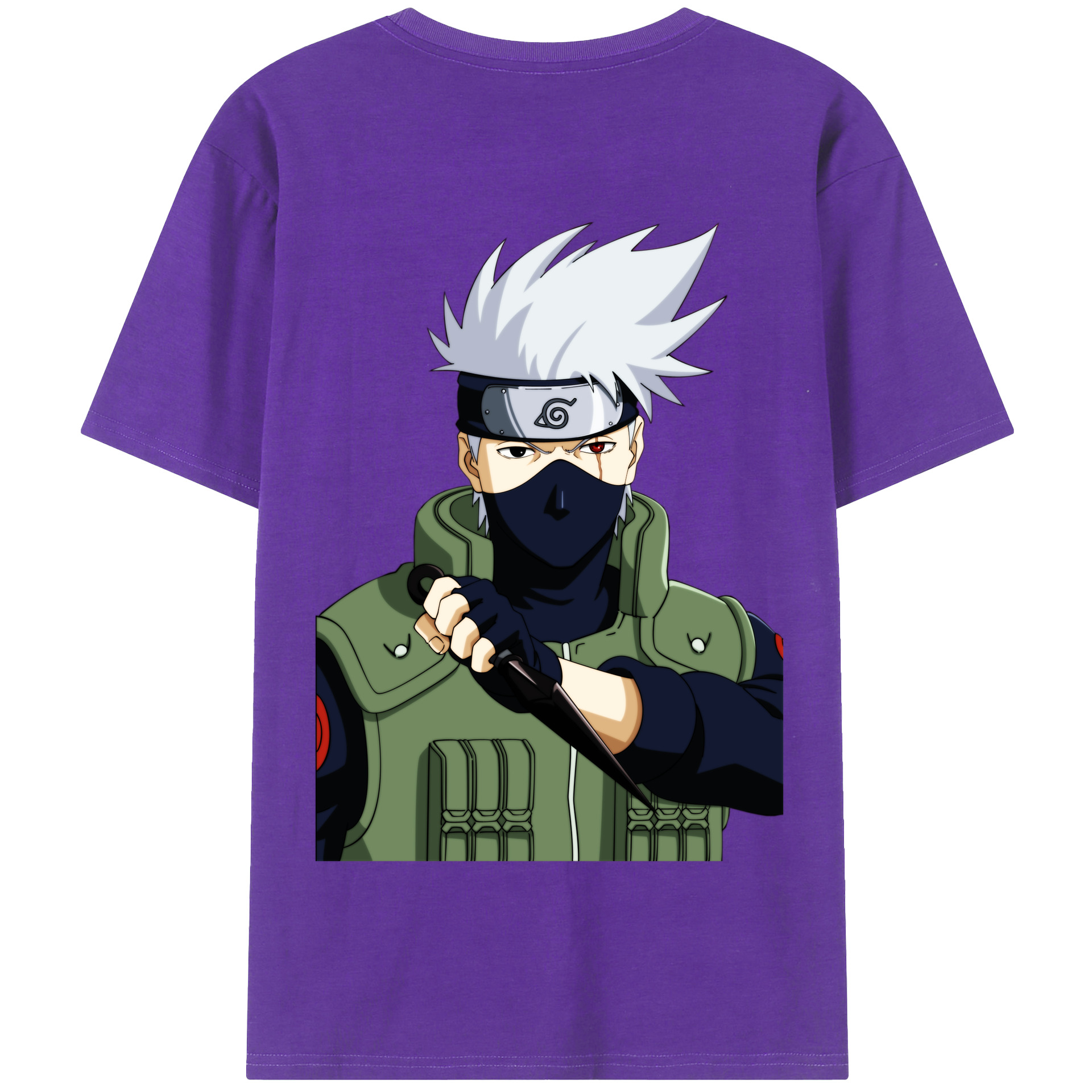 （画像用） NARUTO -ナルト- はたけ カカシ Hatake Kakashi 綿100％半袖Tシャツ（背面プリント）
