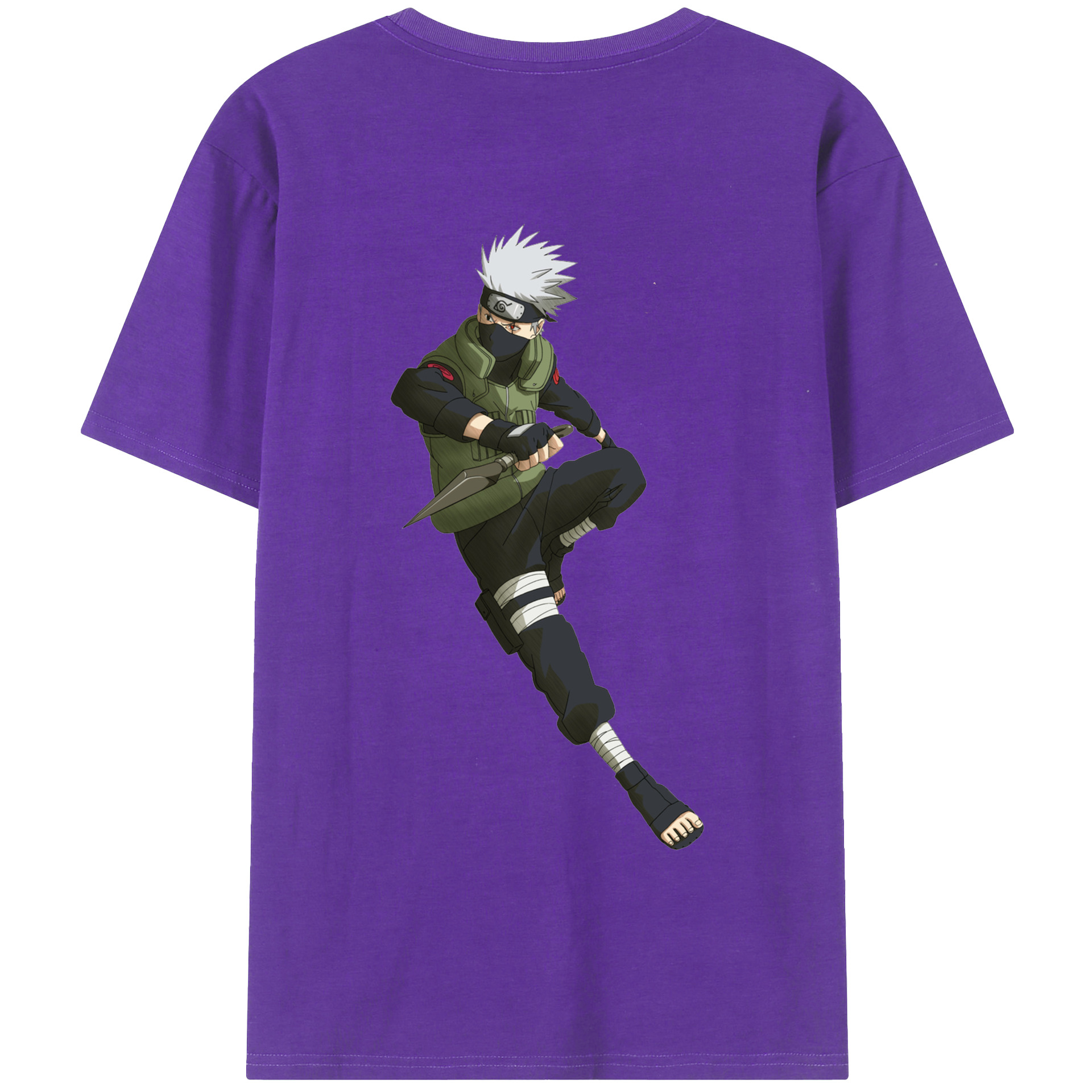 （画像用） NARUTO -ナルト- はたけ カカシ Hatake Kakashi 綿100％半袖Tシャツ（背面プリント）
