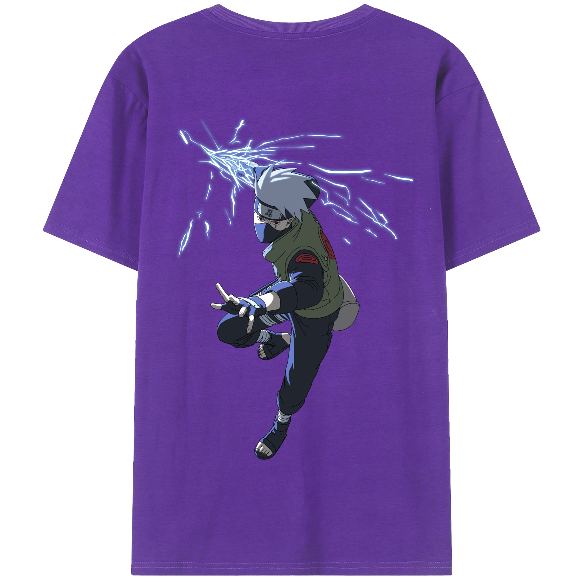 （画像用） NARUTO -ナルト- はたけ カカシ Hatake Kakashi 綿100％半袖Tシャツ（背面プリント）