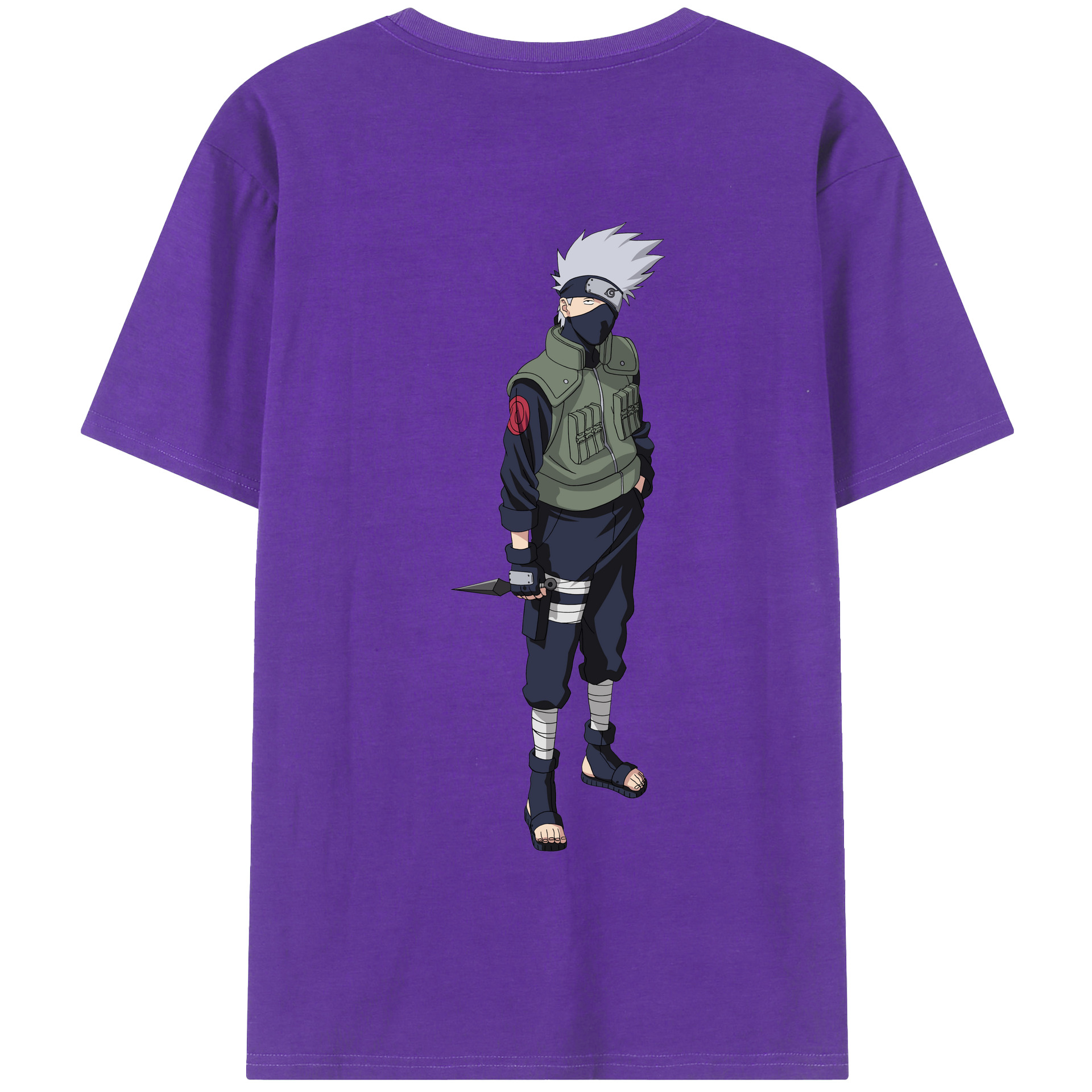（画像用） NARUTO -ナルト- はたけ カカシ Hatake Kakashi 綿100％半袖Tシャツ（背面プリント）