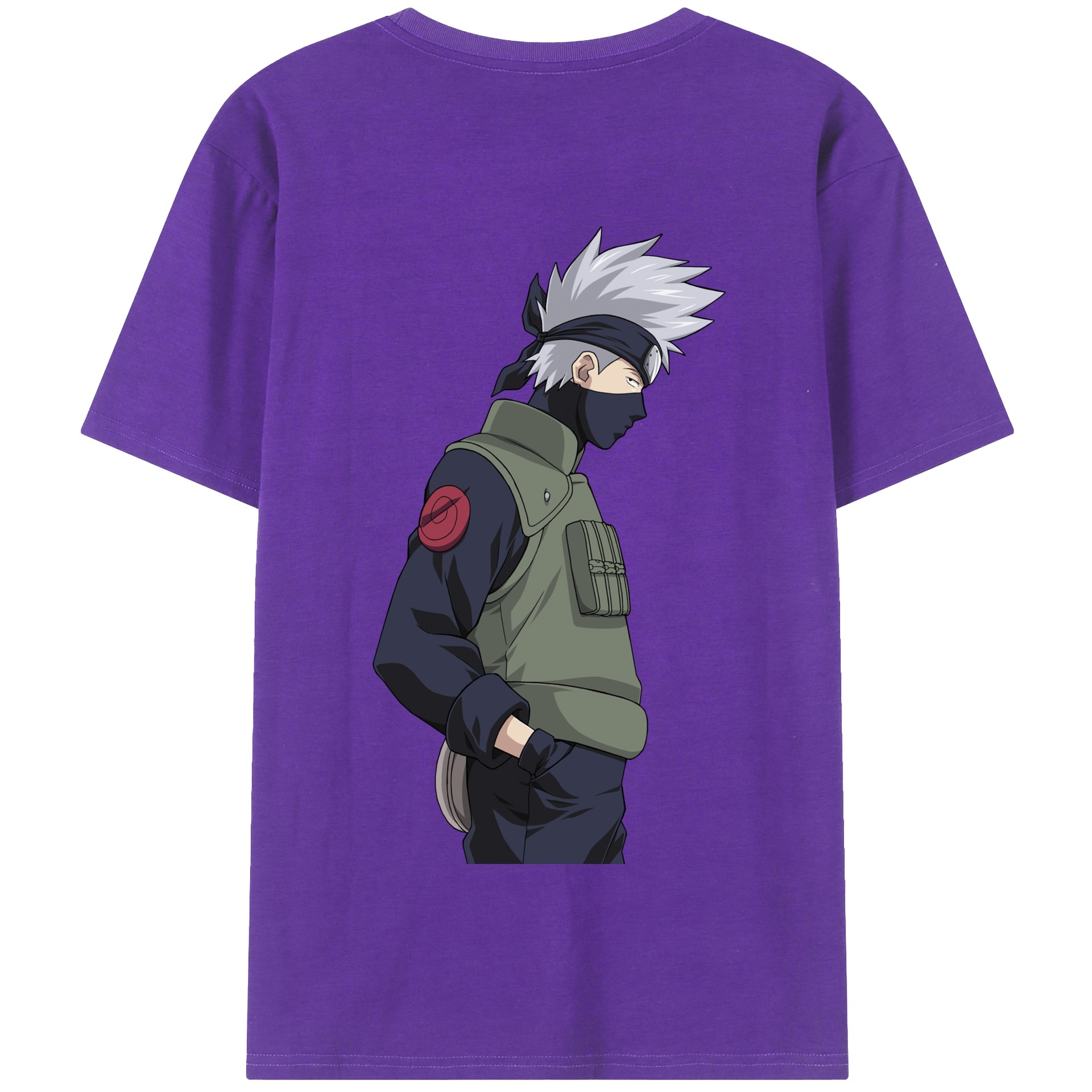 （画像用） NARUTO -ナルト- はたけ カカシ Hatake Kakashi 綿100％半袖Tシャツ（背面プリント）