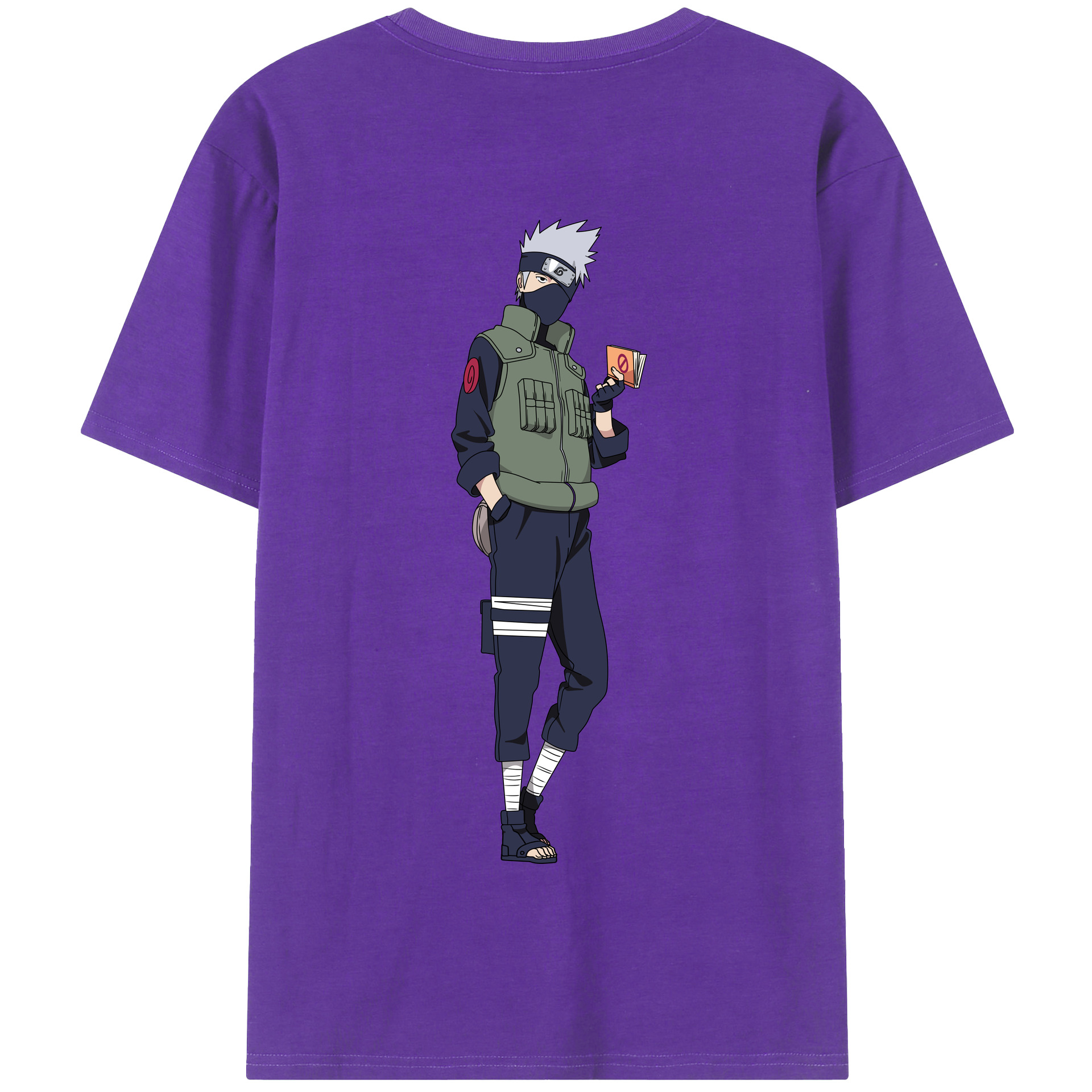 （画像用） NARUTO -ナルト- はたけ カカシ Hatake Kakashi 綿100％半袖Tシャツ（背面プリント）