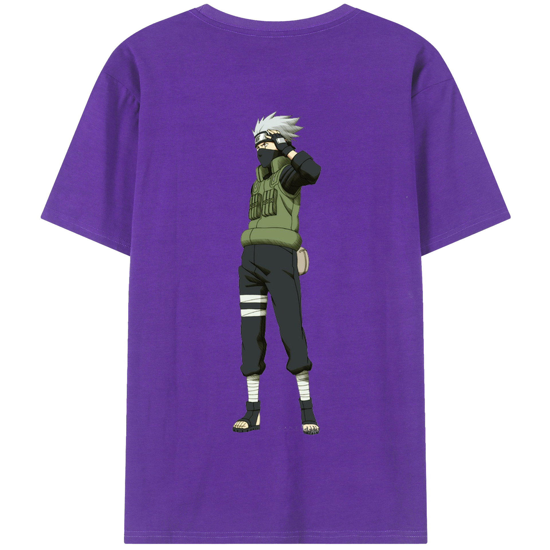 （画像用） NARUTO -ナルト- はたけ カカシ Hatake Kakashi 綿100％半袖Tシャツ（背面プリント）