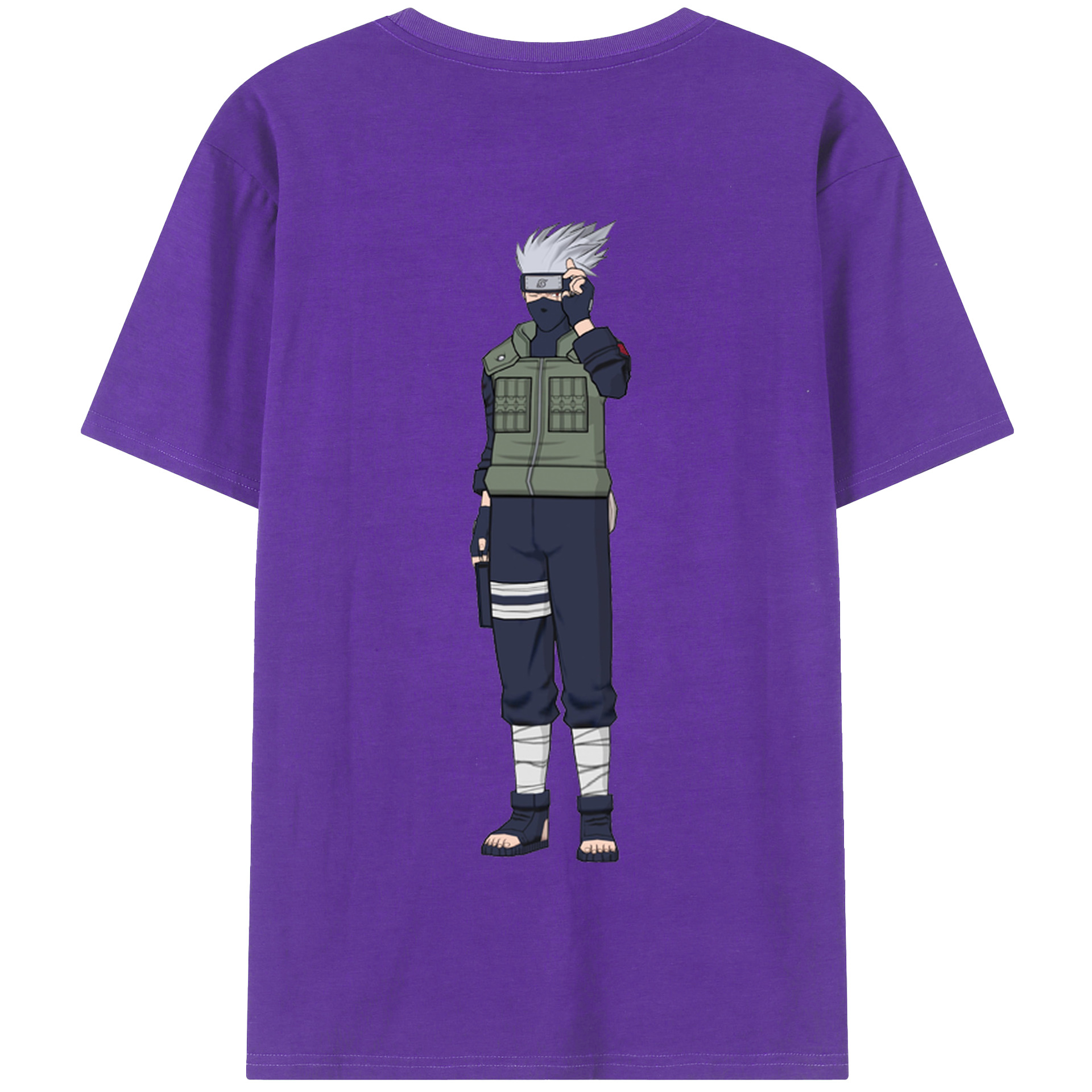 （画像用） NARUTO -ナルト- はたけ カカシ Hatake Kakashi 綿100％半袖Tシャツ（背面プリント）