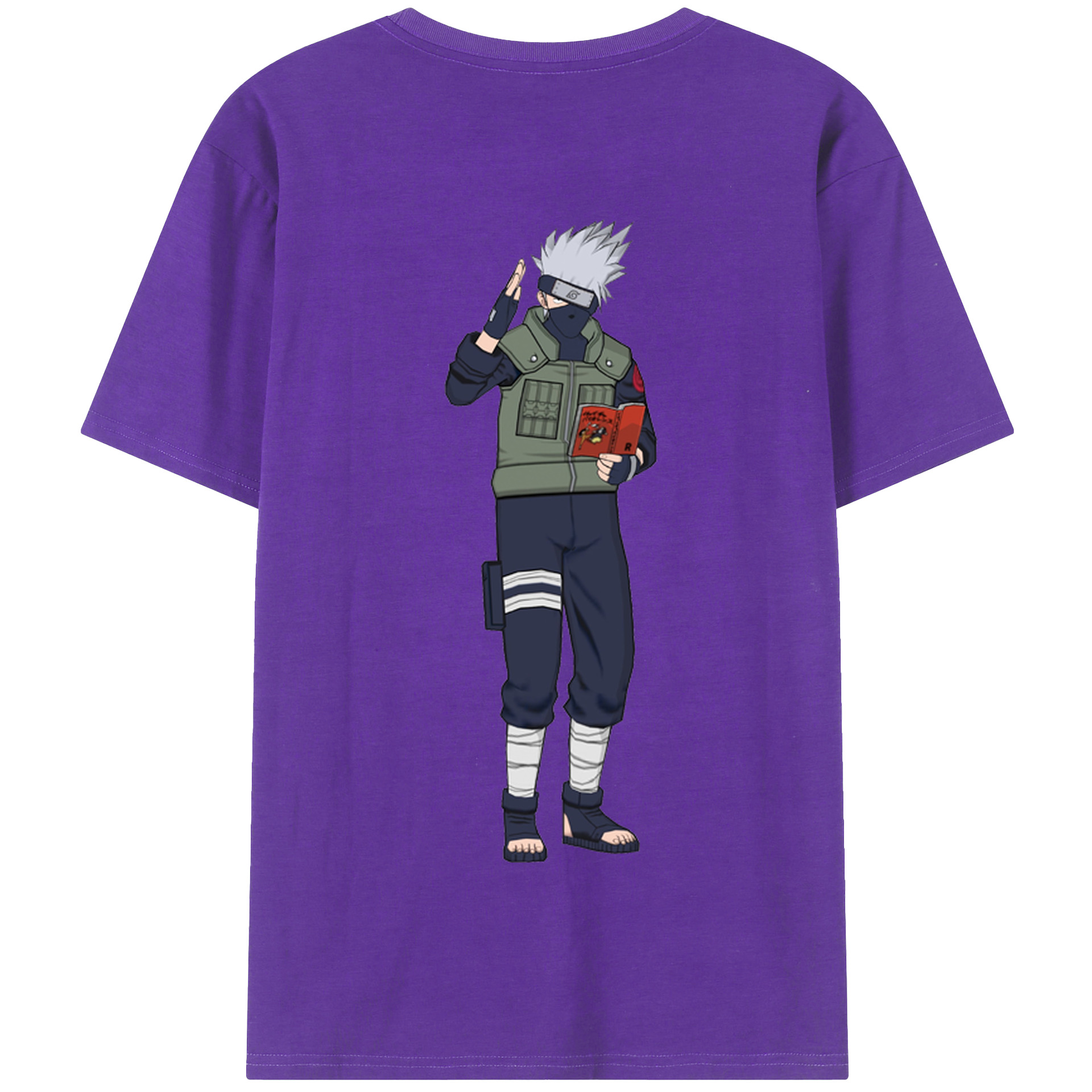 （画像用） NARUTO -ナルト- はたけ カカシ Hatake Kakashi 綿100％半袖Tシャツ（背面プリント）