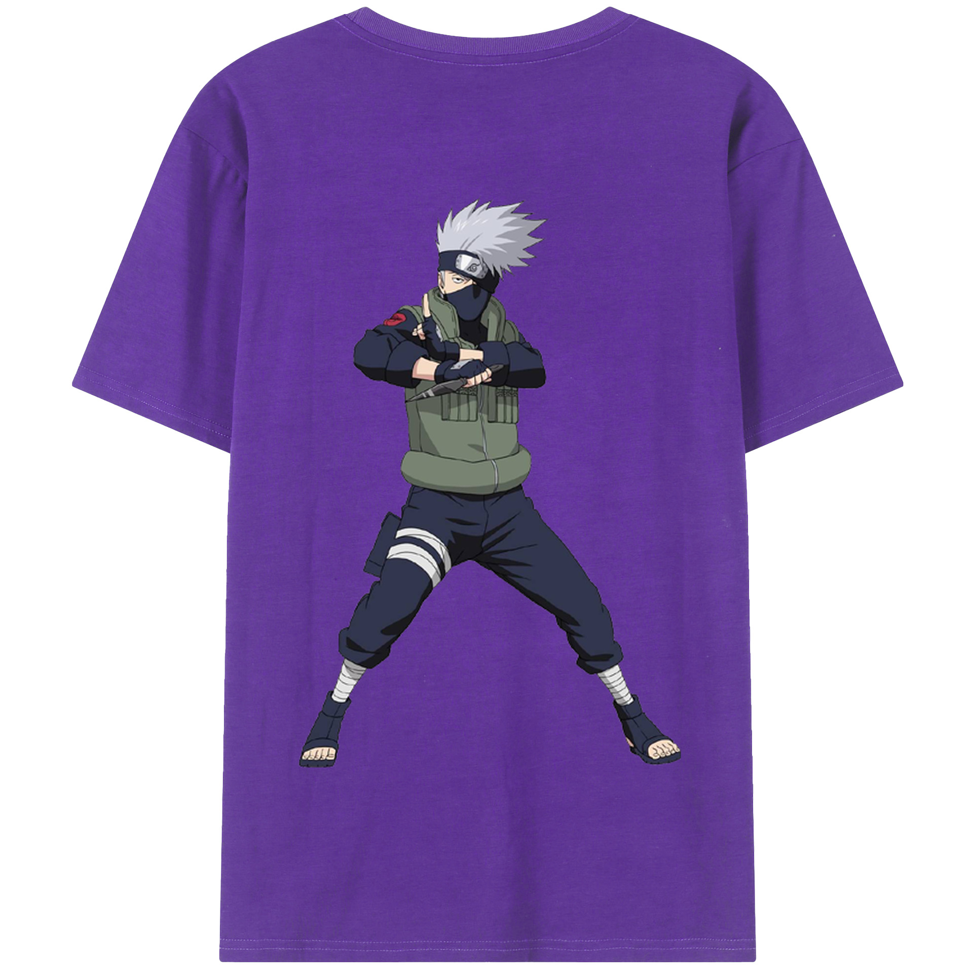 （画像用） NARUTO -ナルト- はたけ カカシ Hatake Kakashi 綿100％半袖Tシャツ（背面プリント）