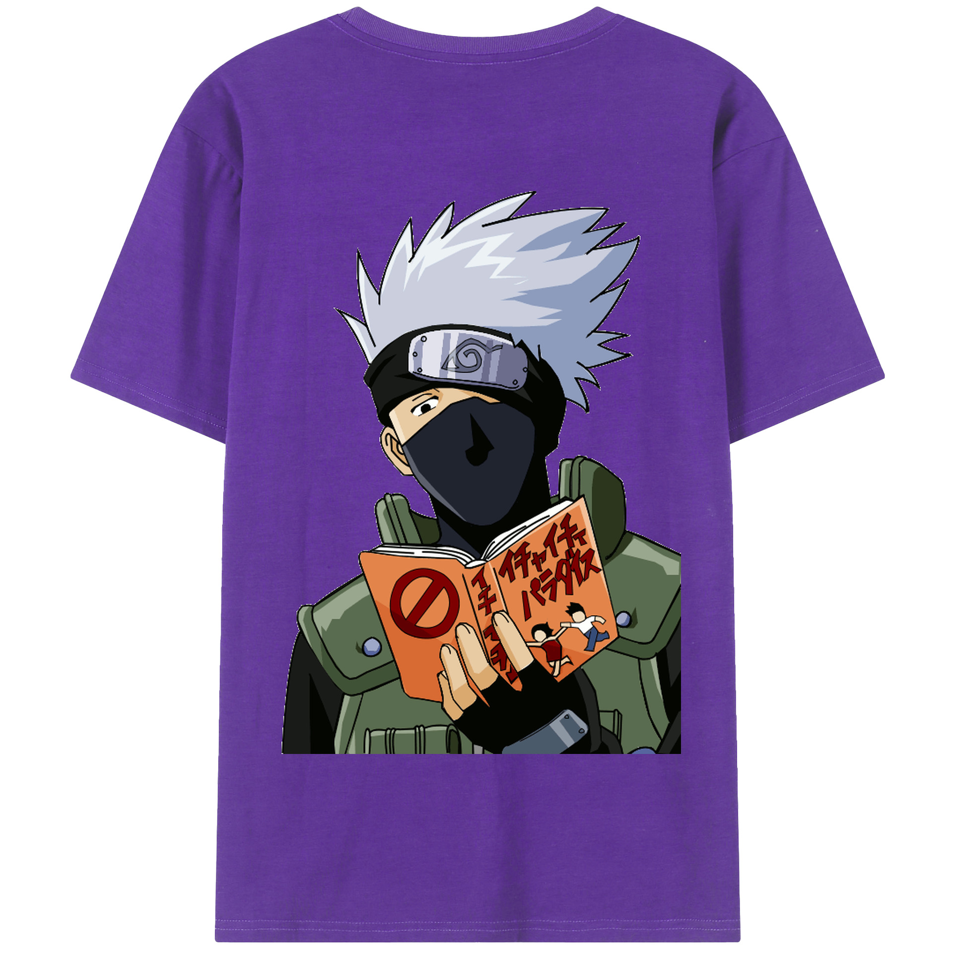 （画像用） NARUTO -ナルト- はたけ カカシ Hatake Kakashi 綿100％半袖Tシャツ（背面プリント）