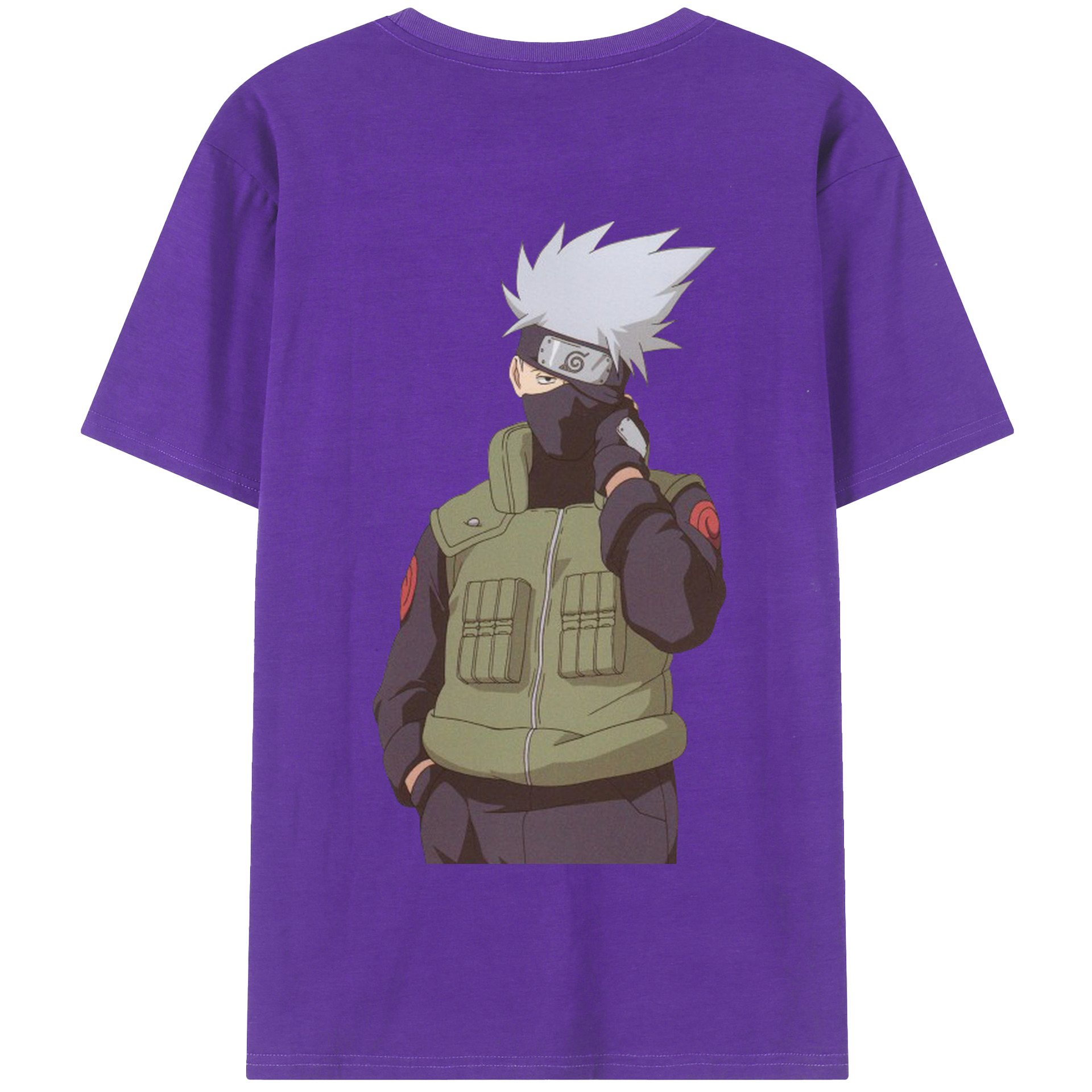 （画像用） NARUTO -ナルト- はたけ カカシ Hatake Kakashi 綿100％半袖Tシャツ（背面プリント）