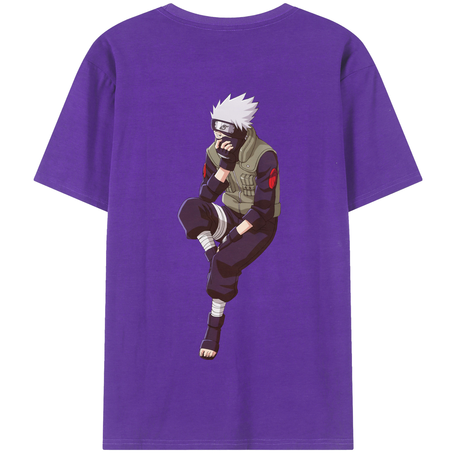 （画像用） NARUTO -ナルト- はたけ カカシ Hatake Kakashi 綿100％半袖Tシャツ（背面プリント）