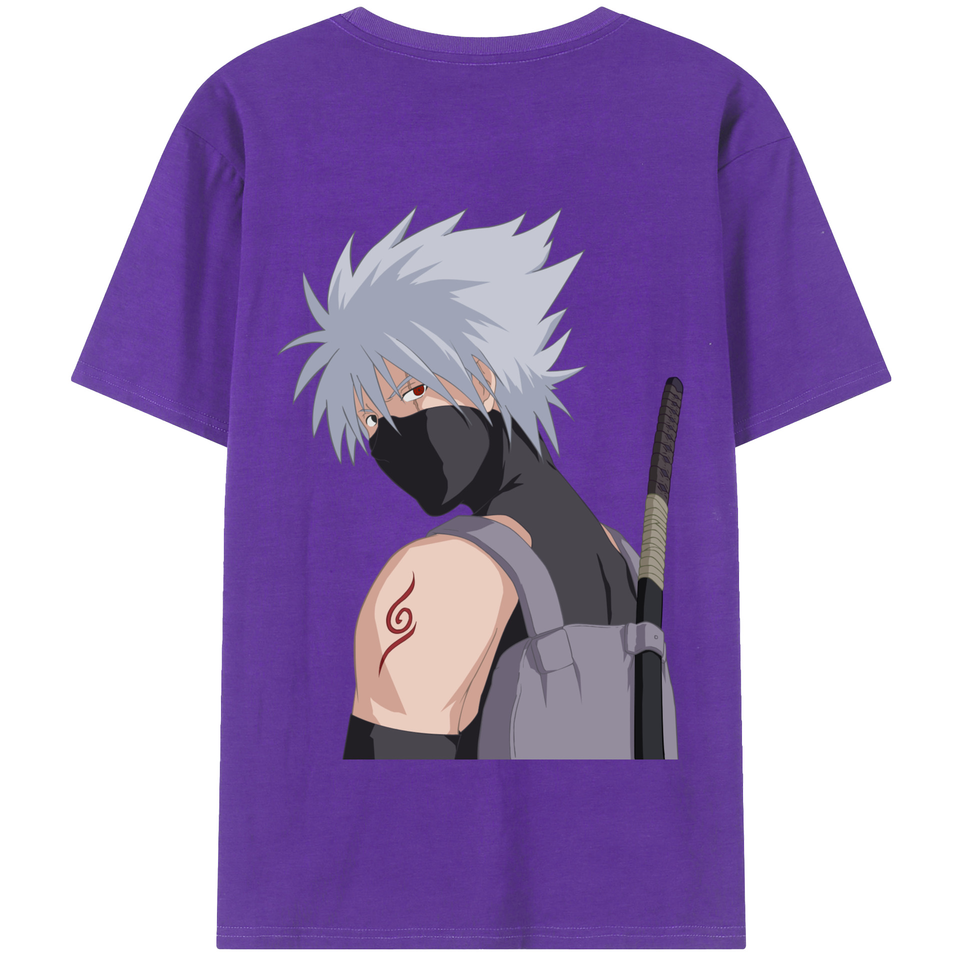 （画像用） NARUTO -ナルト- はたけ カカシ Hatake Kakashi 綿100％半袖Tシャツ（背面プリント）