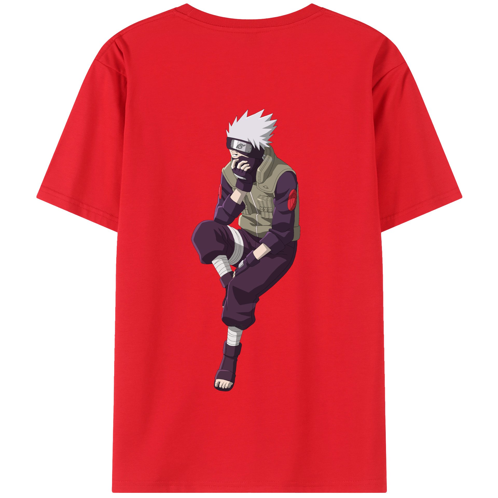 （画像用） NARUTO -ナルト- はたけ カカシ Hatake Kakashi 綿100％半袖Tシャツ（背面プリント）