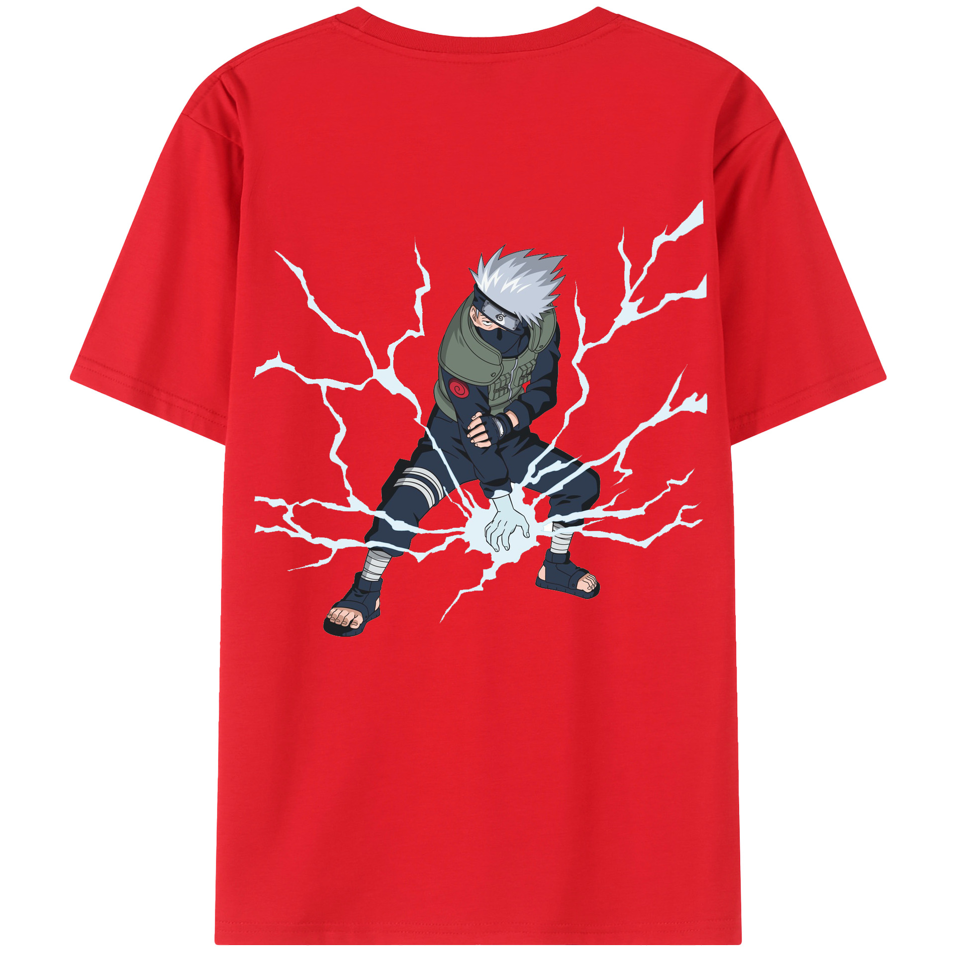 （画像用） NARUTO -ナルト- はたけ カカシ Hatake Kakashi 綿100％半袖Tシャツ（背面プリント）