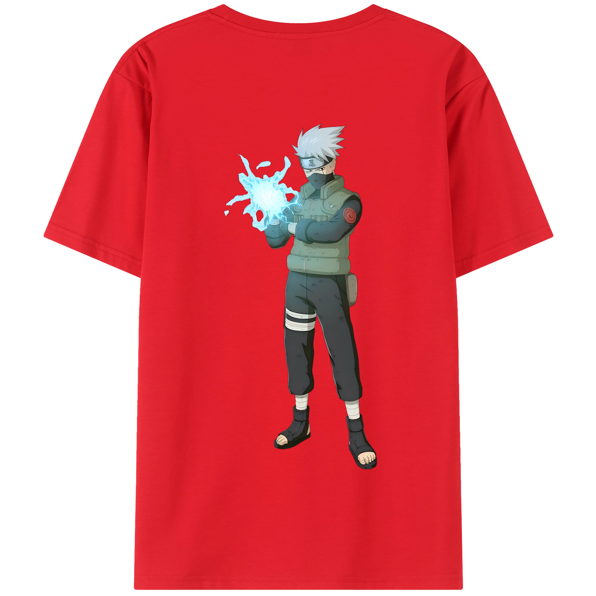 （画像用） NARUTO -ナルト- はたけ カカシ Hatake Kakashi 綿100％半袖Tシャツ（背面プリント）