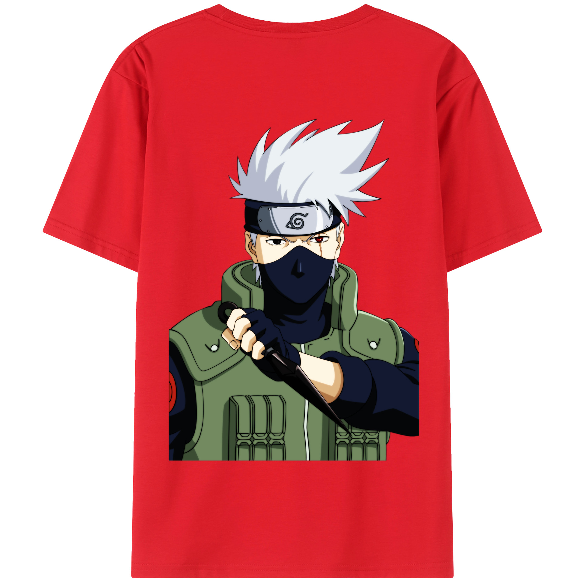 （画像用） NARUTO -ナルト- はたけ カカシ Hatake Kakashi 綿100％半袖Tシャツ（背面プリント）
