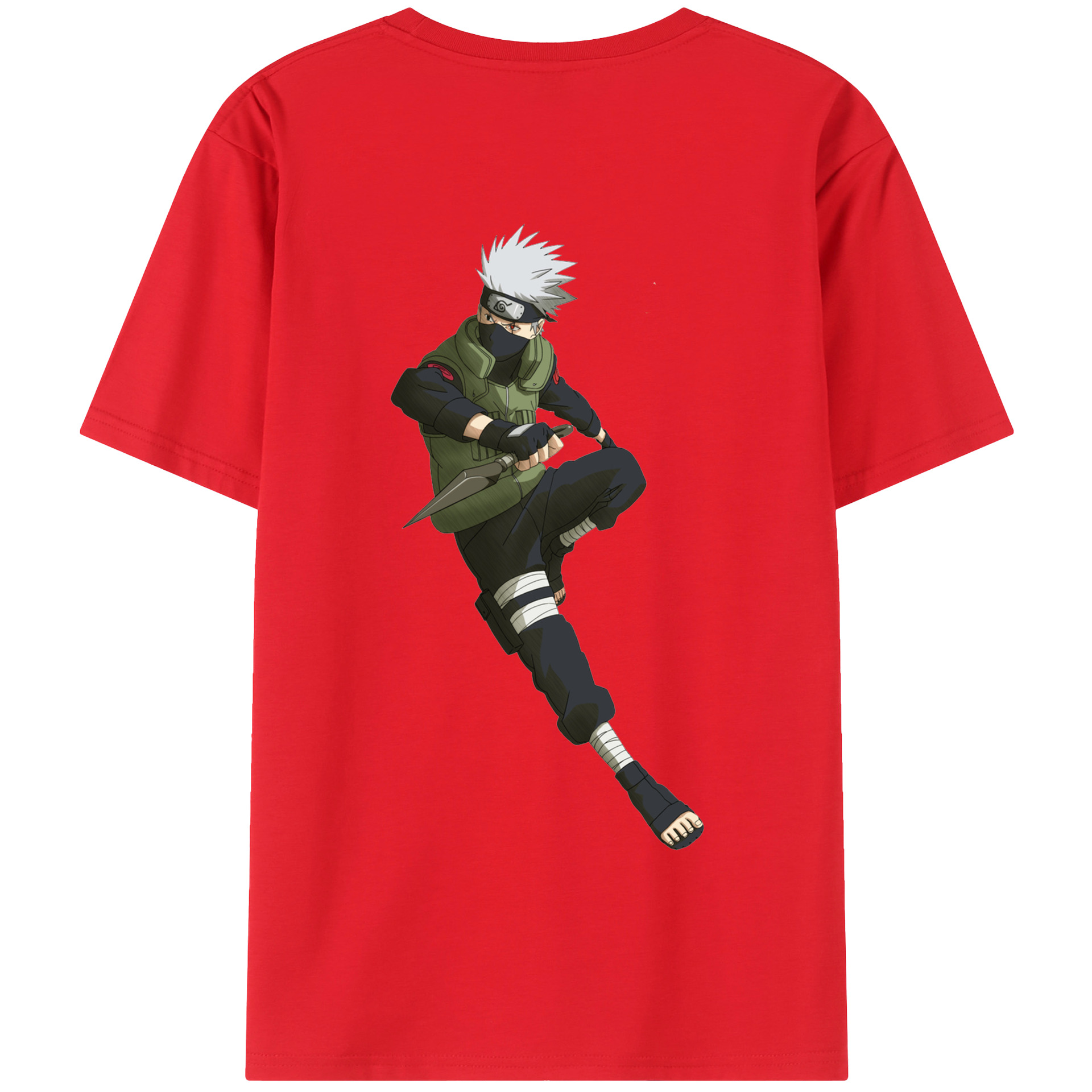 （画像用） NARUTO -ナルト- はたけ カカシ Hatake Kakashi 綿100％半袖Tシャツ（背面プリント）