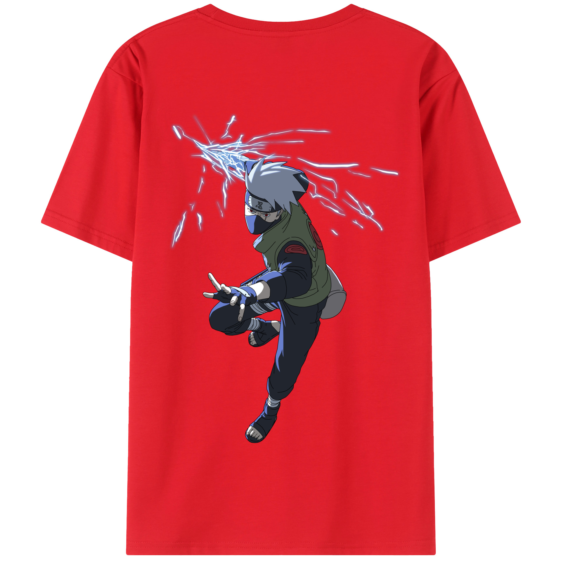 （画像用） NARUTO -ナルト- はたけ カカシ Hatake Kakashi 綿100％半袖Tシャツ（背面プリント）