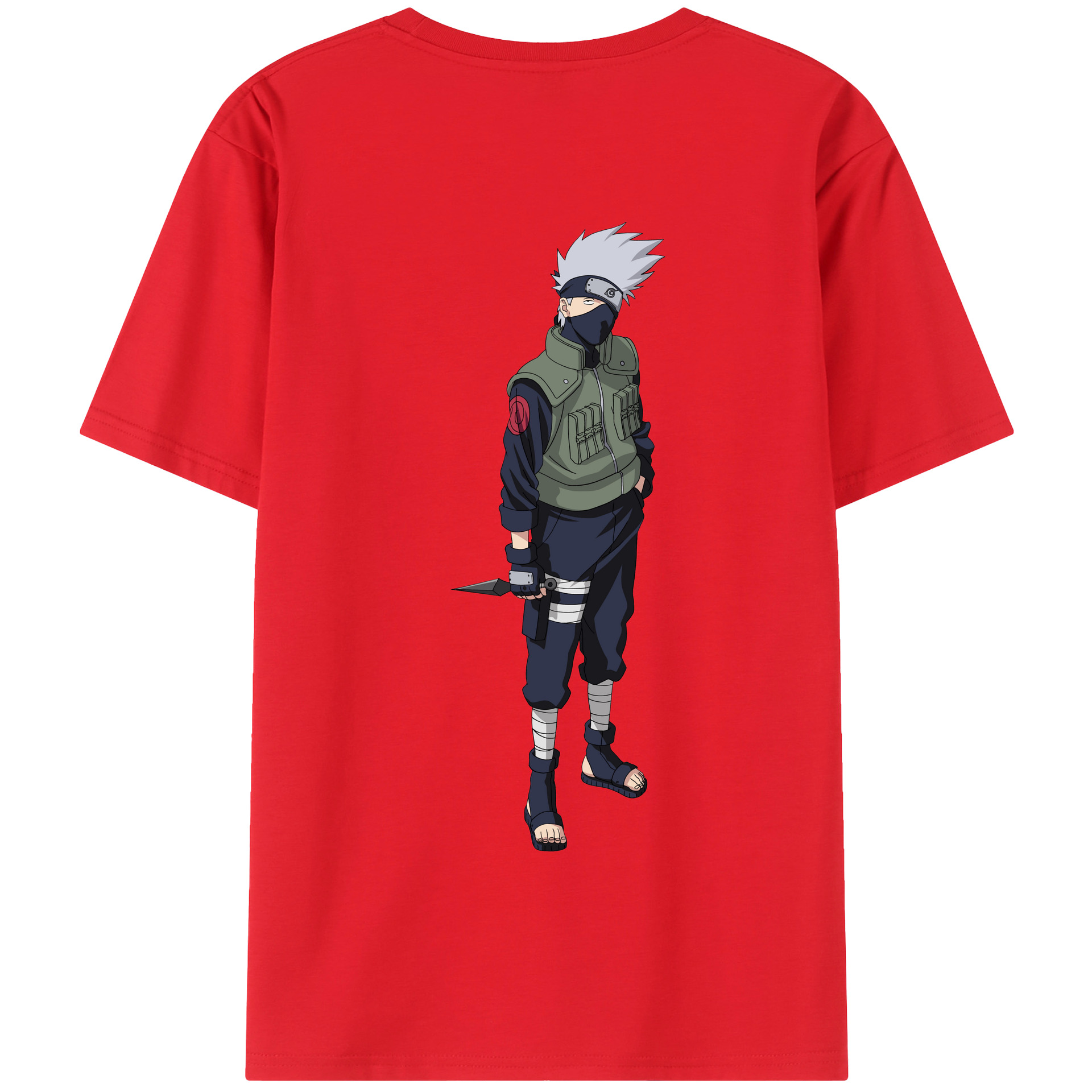 （画像用） NARUTO -ナルト- はたけ カカシ Hatake Kakashi 綿100％半袖Tシャツ（背面プリント）