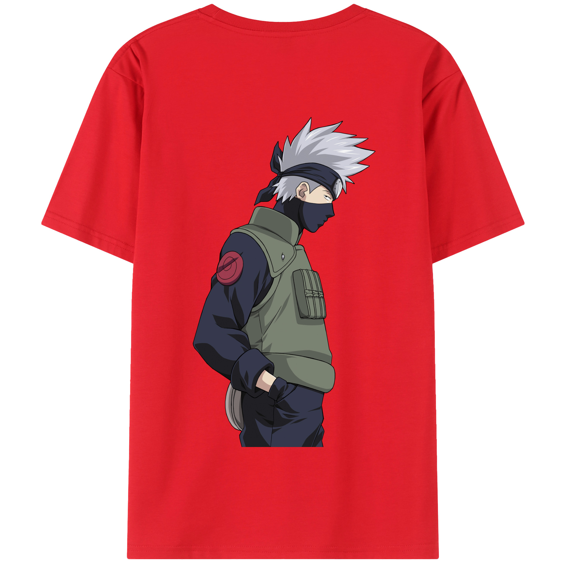 （画像用） NARUTO -ナルト- はたけ カカシ Hatake Kakashi 綿100％半袖Tシャツ（背面プリント）