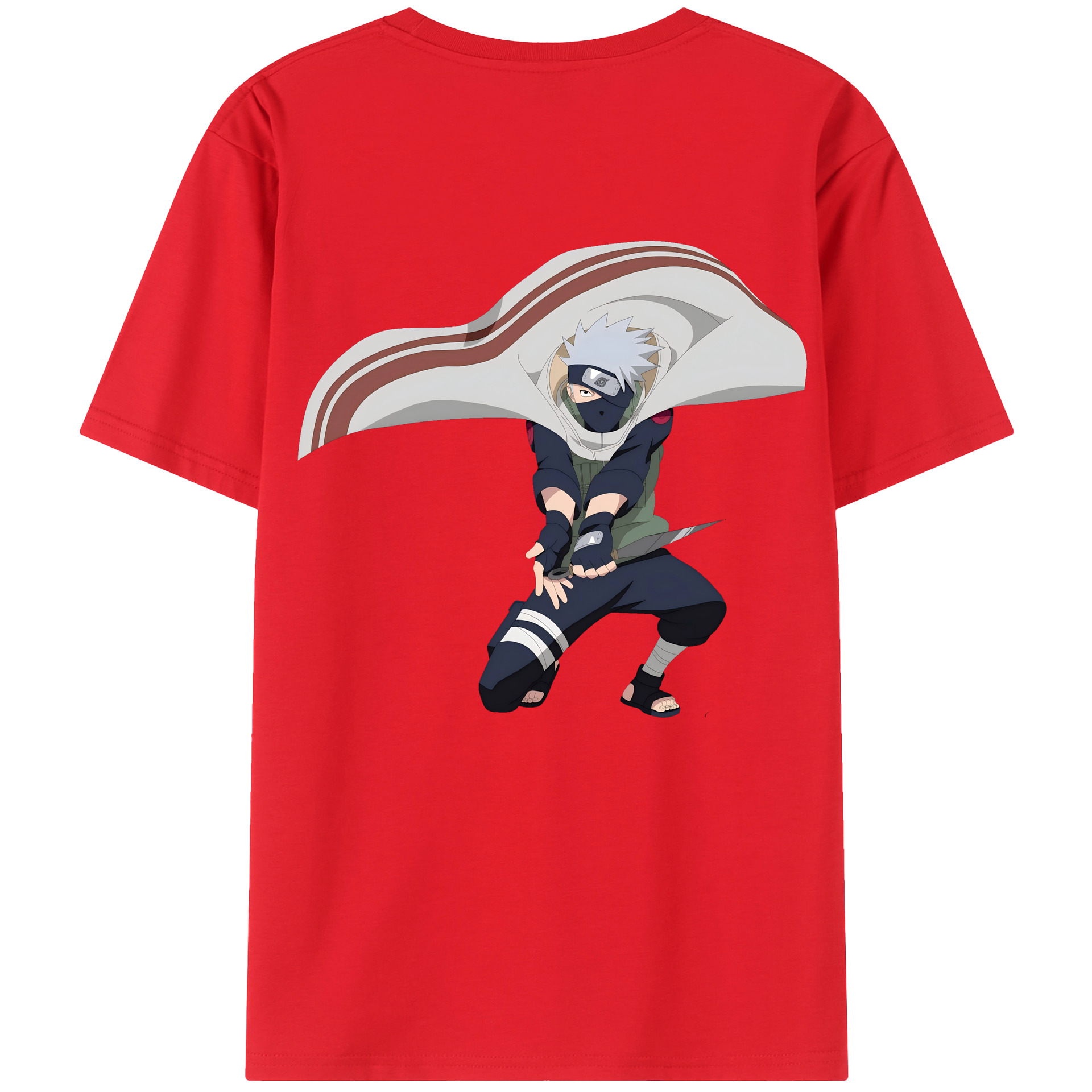 （画像用） NARUTO -ナルト- はたけ カカシ Hatake Kakashi 綿100％半袖Tシャツ（背面プリント）