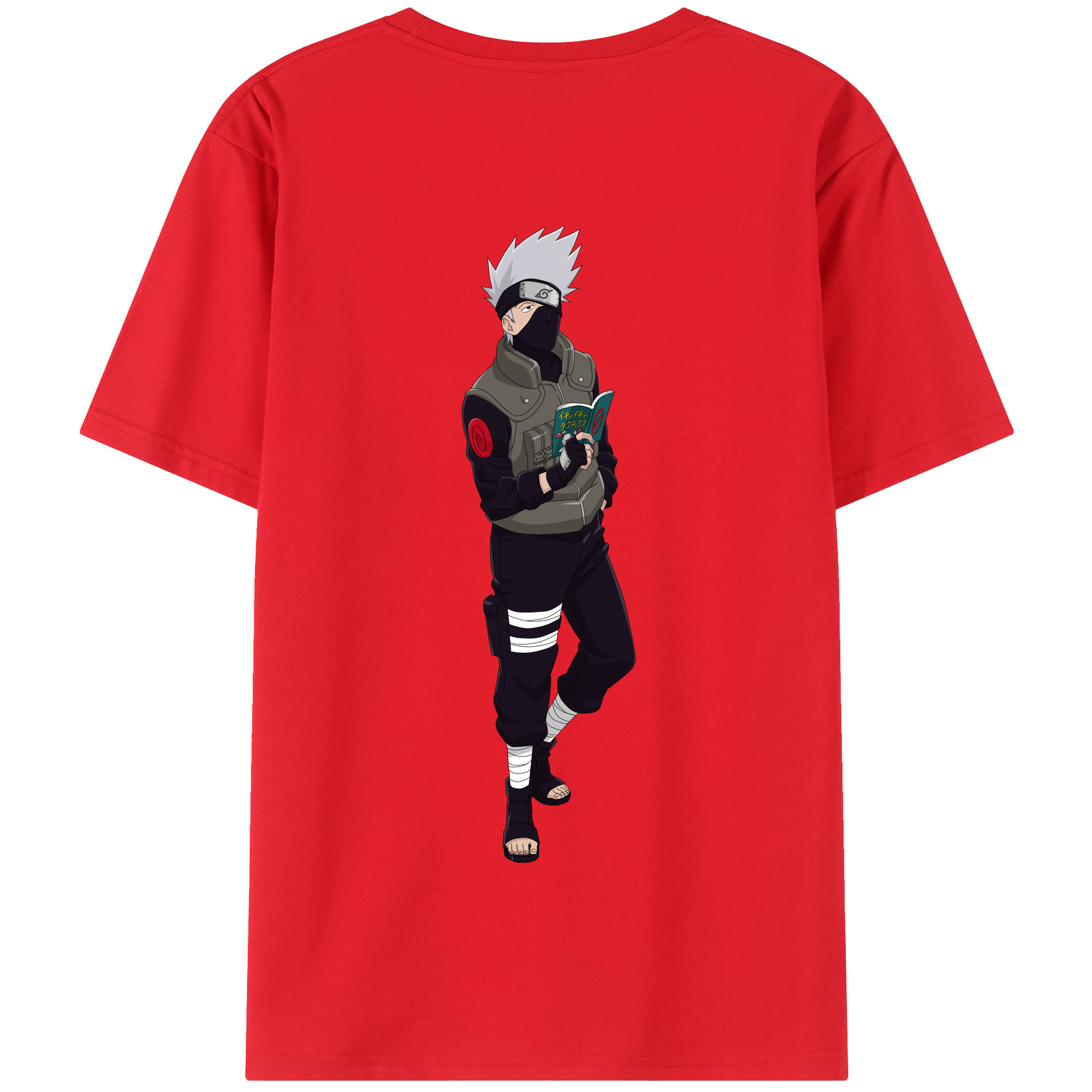 （画像用） NARUTO -ナルト- はたけ カカシ Hatake Kakashi 綿100％半袖Tシャツ（背面プリント）