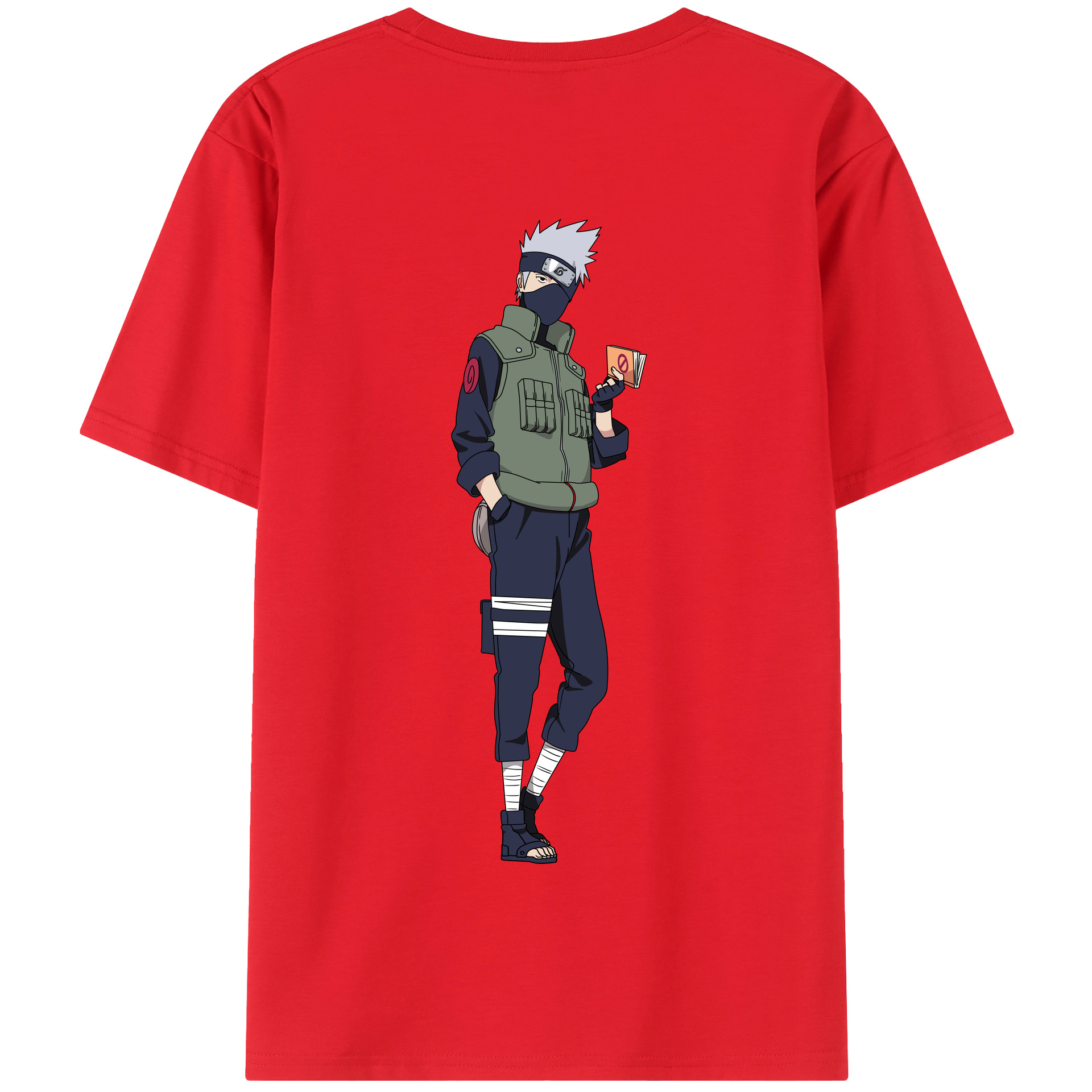 （画像用） NARUTO -ナルト- はたけ カカシ Hatake Kakashi 綿100％半袖Tシャツ（背面プリント）