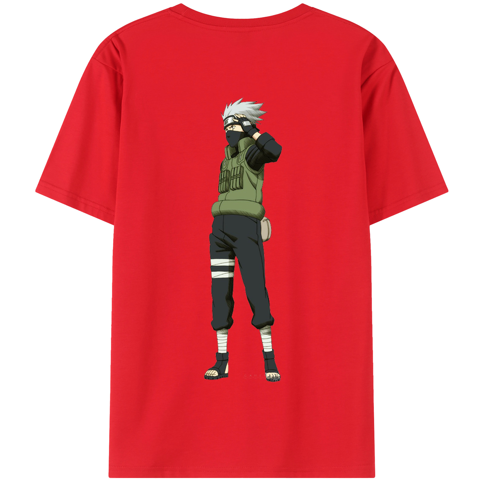 （画像用） NARUTO -ナルト- はたけ カカシ Hatake Kakashi 綿100％半袖Tシャツ（背面プリント）