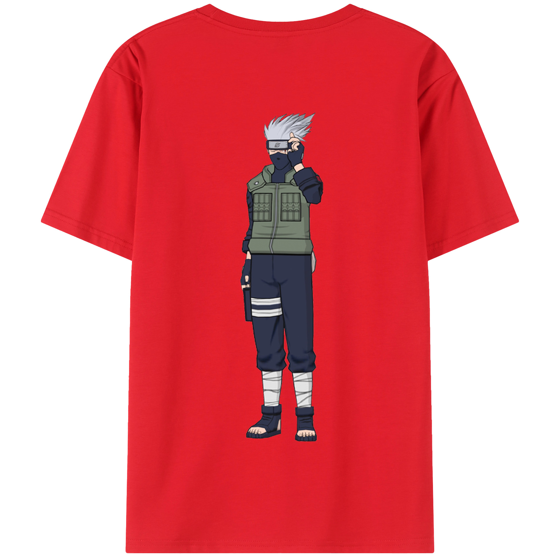 （画像用） NARUTO -ナルト- はたけ カカシ Hatake Kakashi 綿100％半袖Tシャツ（背面プリント）
