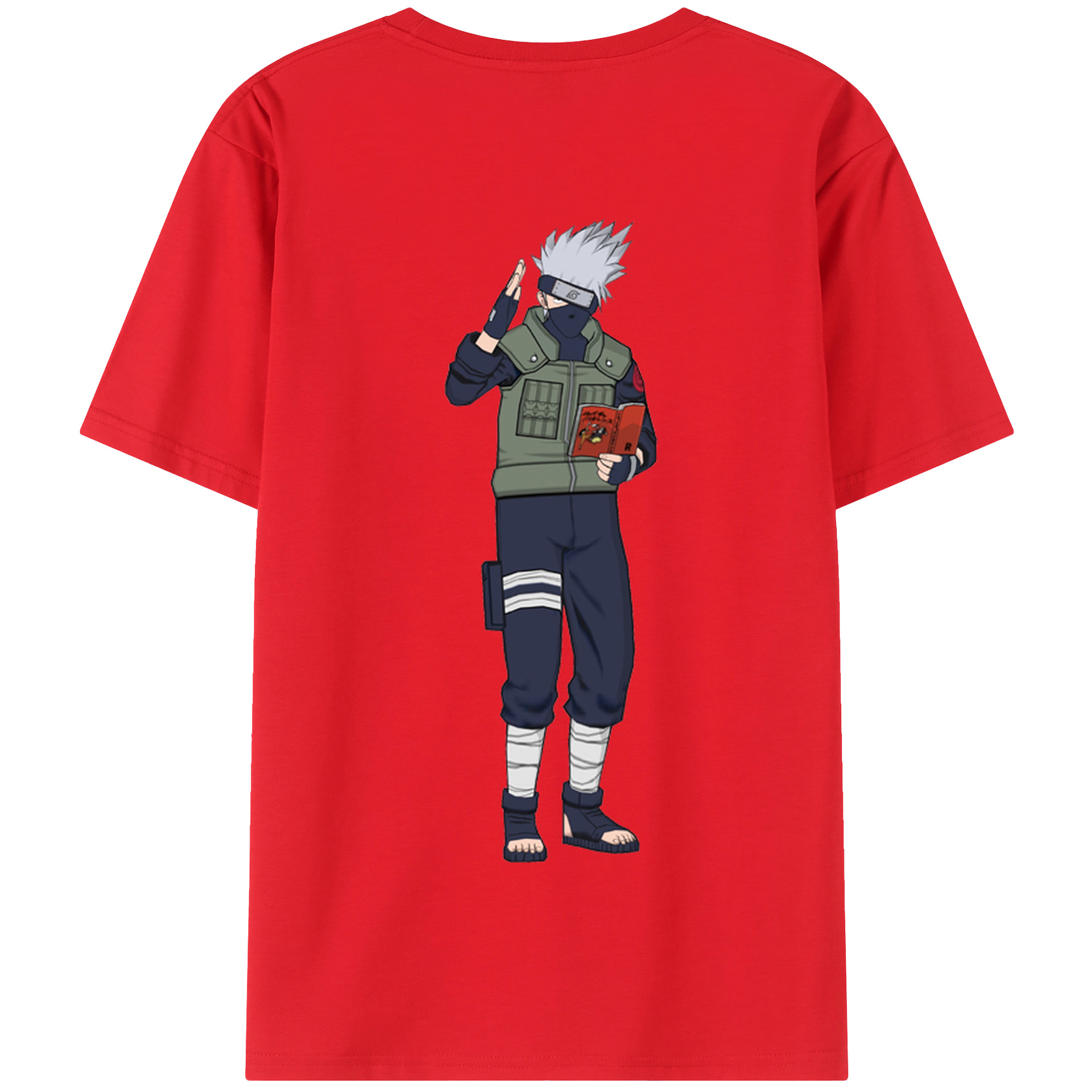 （画像用） NARUTO -ナルト- はたけ カカシ Hatake Kakashi 綿100％半袖Tシャツ（背面プリント）