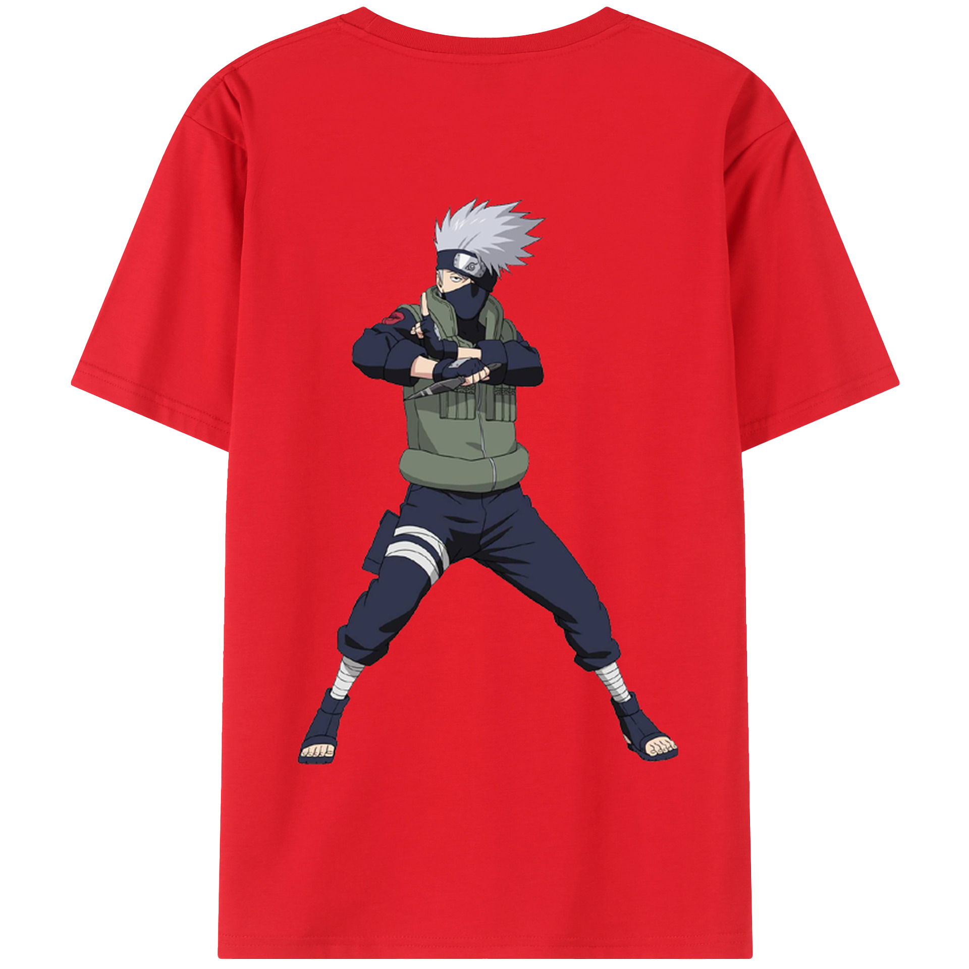 （画像用） NARUTO -ナルト- はたけ カカシ Hatake Kakashi 綿100％半袖Tシャツ（背面プリント）