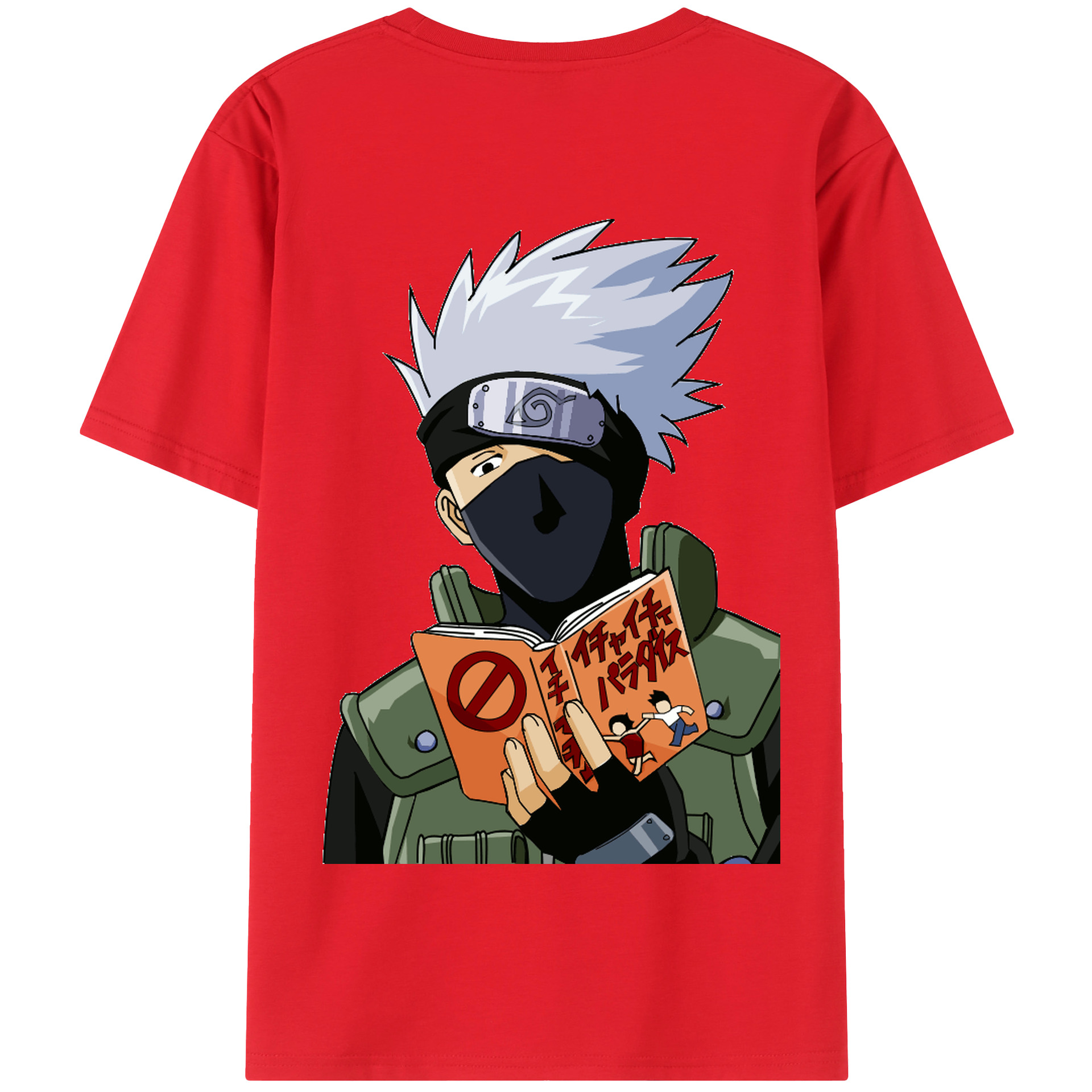 （画像用） NARUTO -ナルト- はたけ カカシ Hatake Kakashi 綿100％半袖Tシャツ（背面プリント）